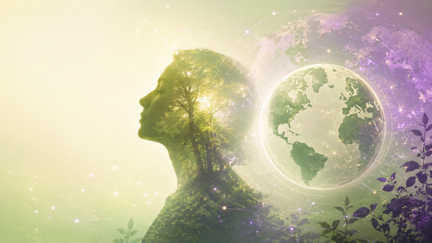 Background photo of humans, nature and Earth