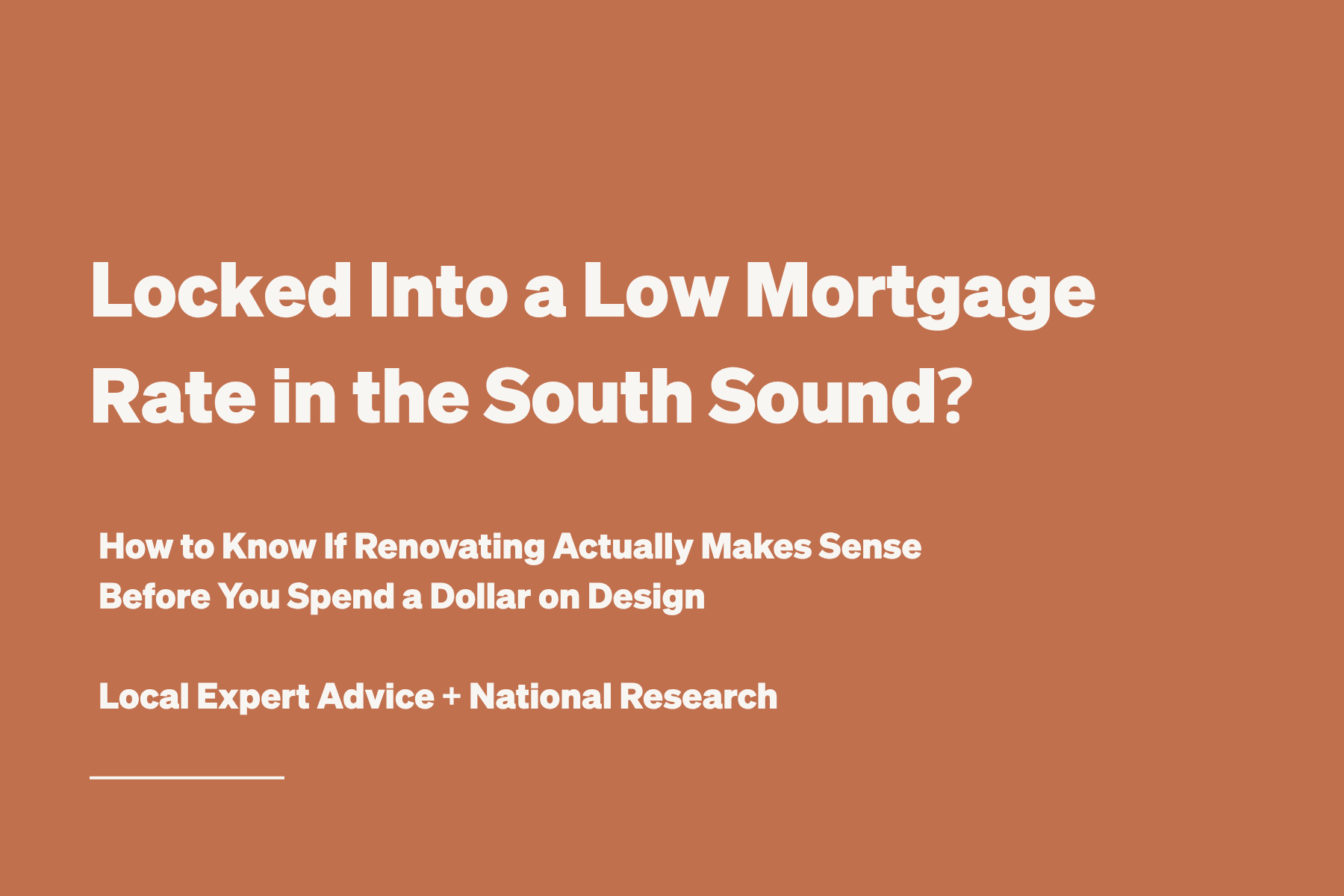 Locked Into a Low Mortgage Rate in the South Sound?