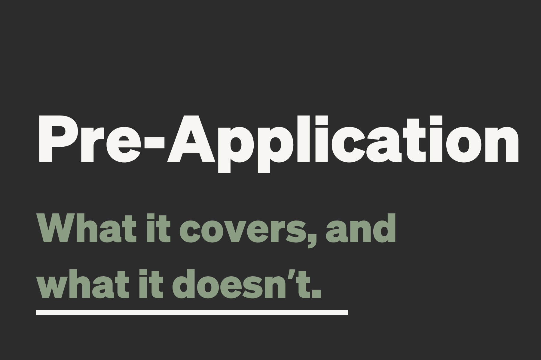 What Does a Pre-App Screening Actually Accomplish?