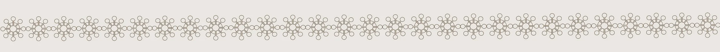 Seamless horizontal pattern of repeating geometric floral motifs in beige and brown