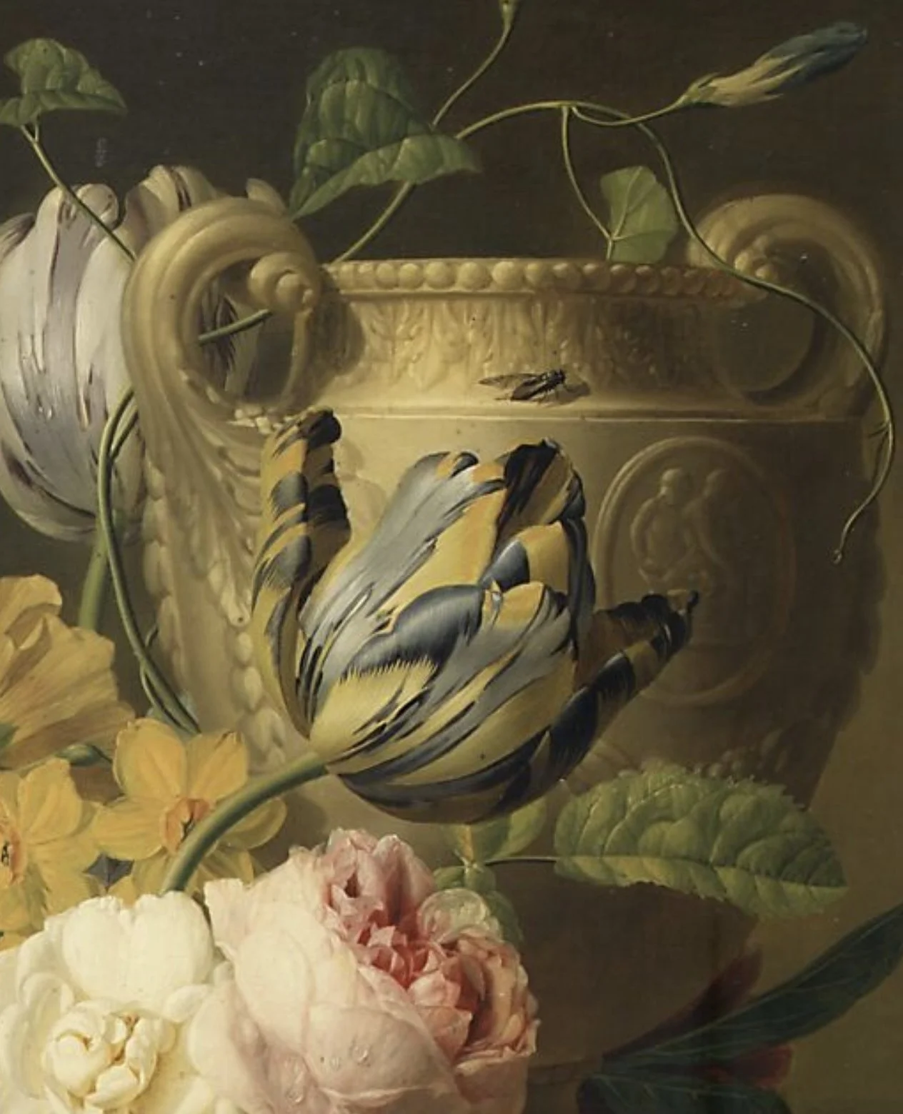 Happy first day of Spring! 🌷⁠
⁠
Flowers by a Stone Vase [detail], Peter Faes Flemish, 1786, The Metropolitan Museum of Art, New York⁠
⁠
#spring #springflowers #stilllife
