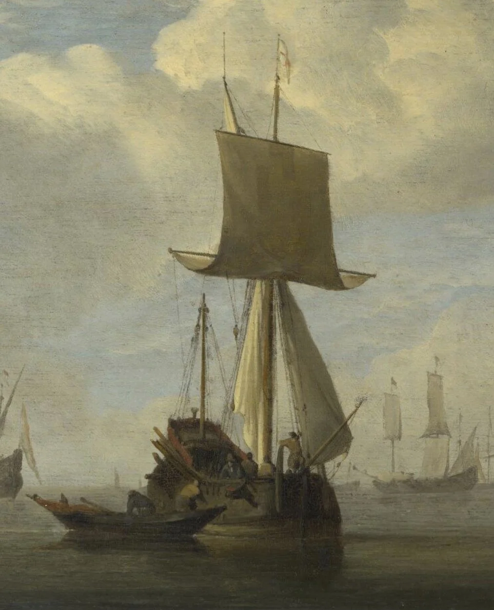 During Dutch TulipMania, a merchant could buy an entire cargo boat like this one for the price of a single mid-tier tulip bulb.⁠
⁠
This everyday workhorse is a Dutch smalschip. Built to ferry goods through shallow city canals, a single-masted boat li