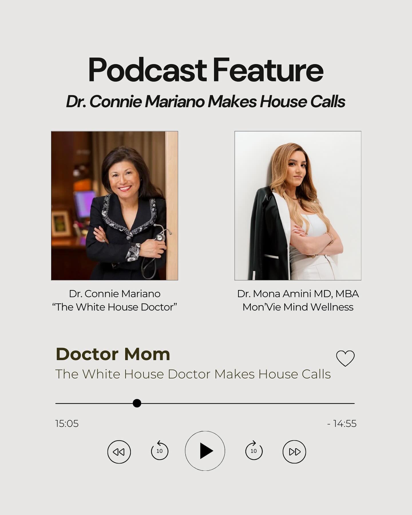 In honor of Mother&rsquo;s Day, I joined Dr. Connie Mariano, &ldquo;The White House Doctor&rdquo;, as we explored the beautiful intersection of family and medicine.

Dr. Mariano is a retired Navy Rear Admiral and board-certified specialist in interna