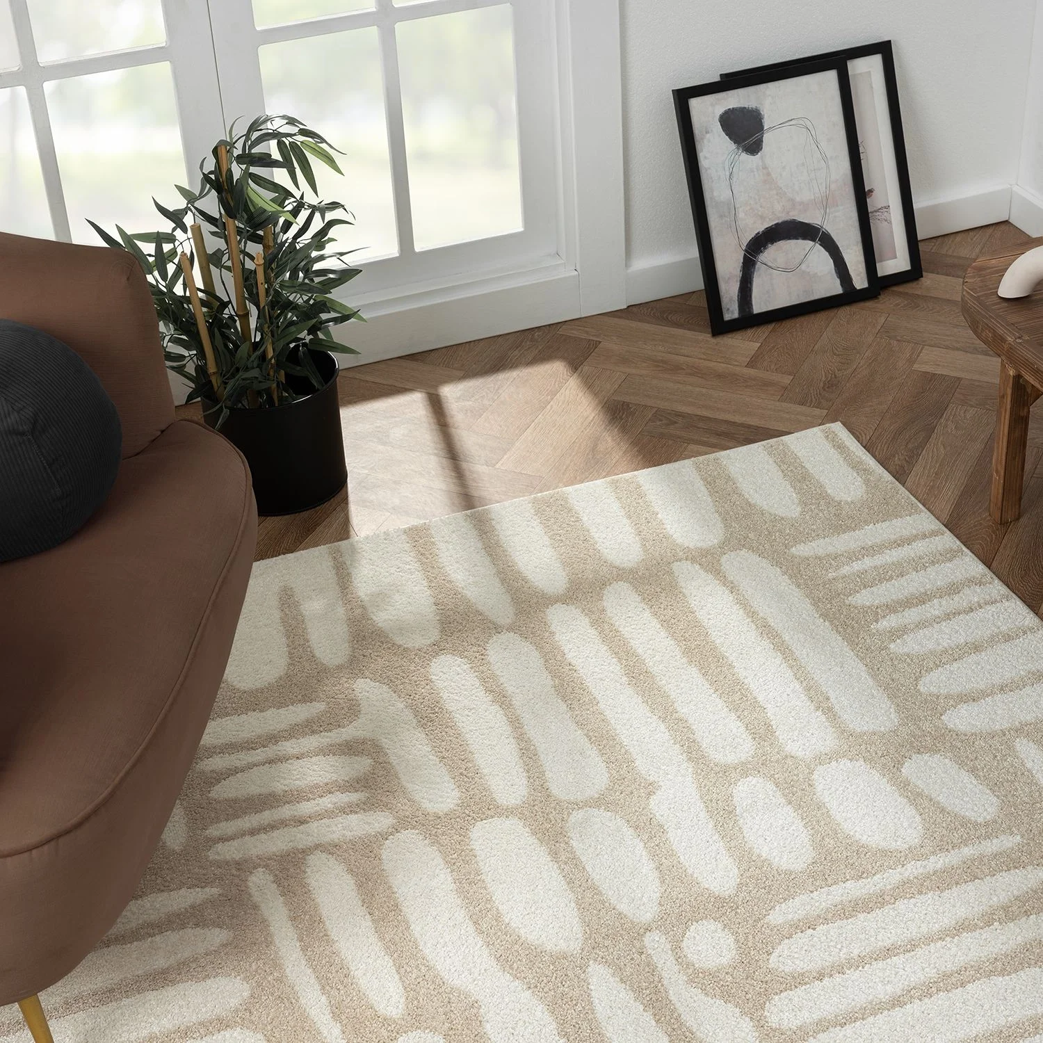 Nuevo Modern Beige Area Rug