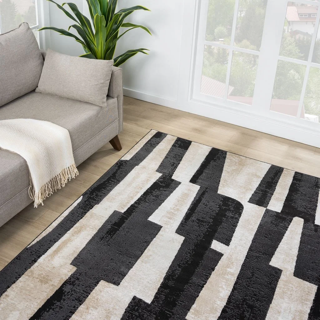 Modern Block Patter Area Rug