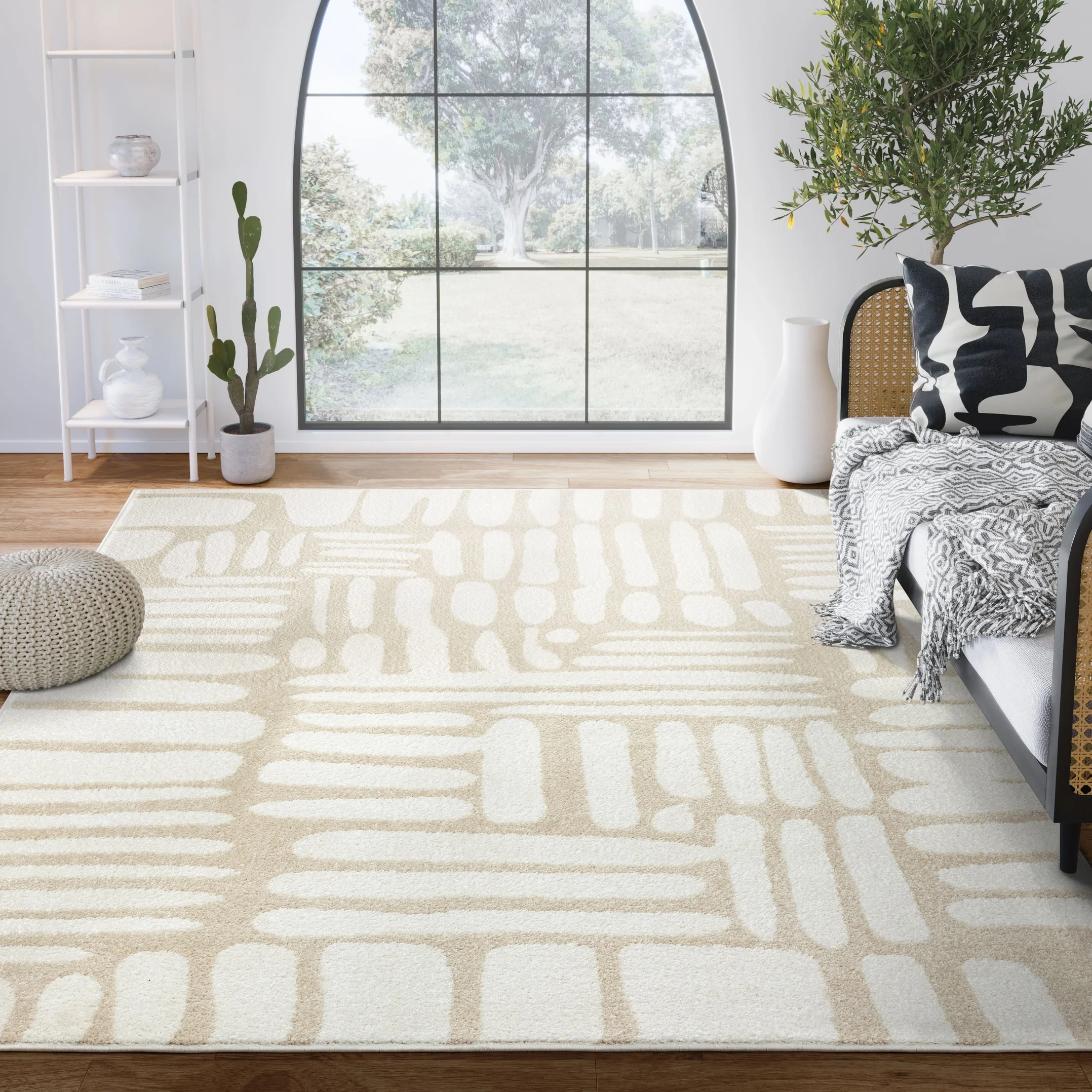 Nuevo Modern Beige Area Rug