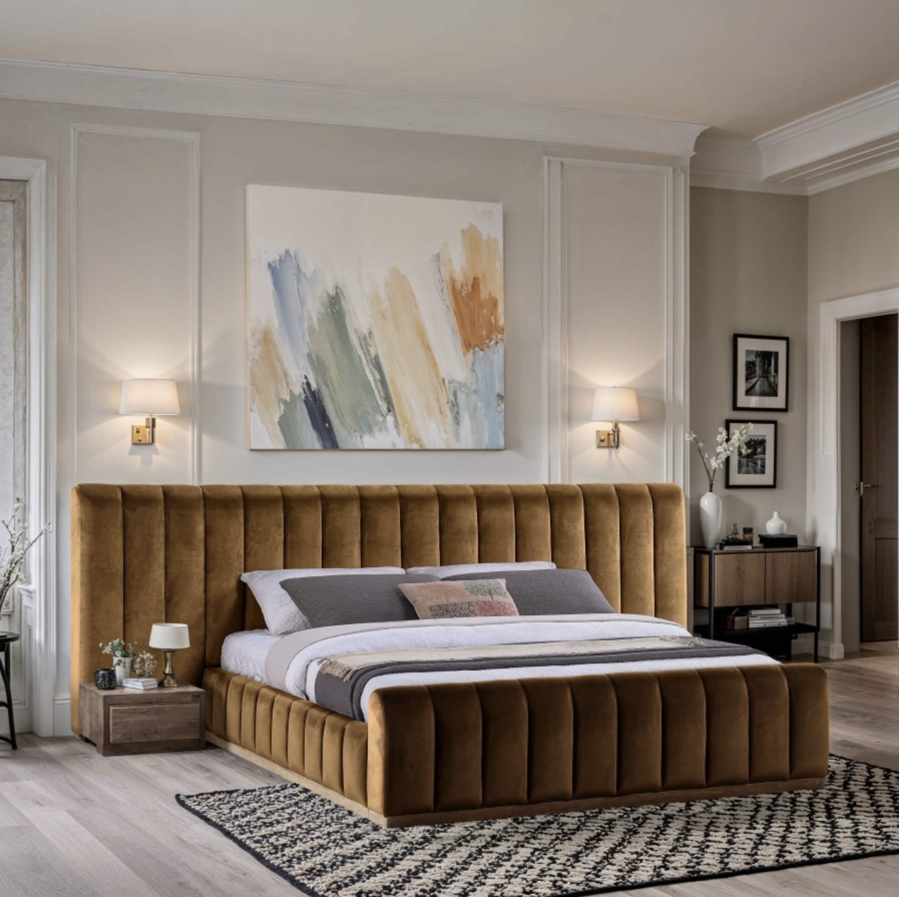 Amara Upholstered Velvet Bed