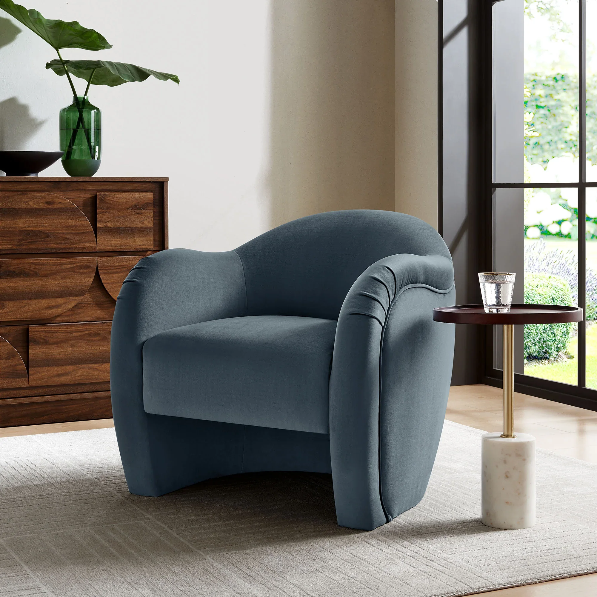 Compose Statement Accent Chair – Cadet Blue