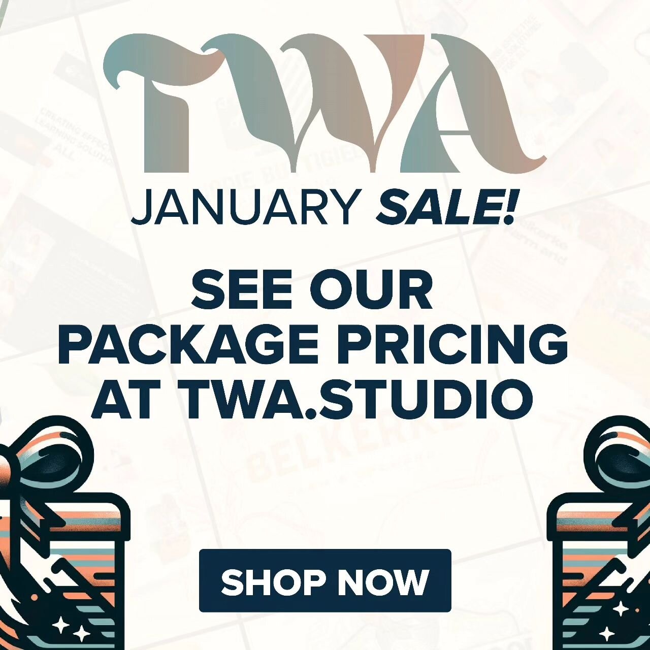 Unlock your brand's potential with TWA Studio's January Sale! Our expert design and development services are now more accessible than ever. Don't miss out on exceptional quality at irresistible prices. Your future awaits, and it looks incredible.

🔗