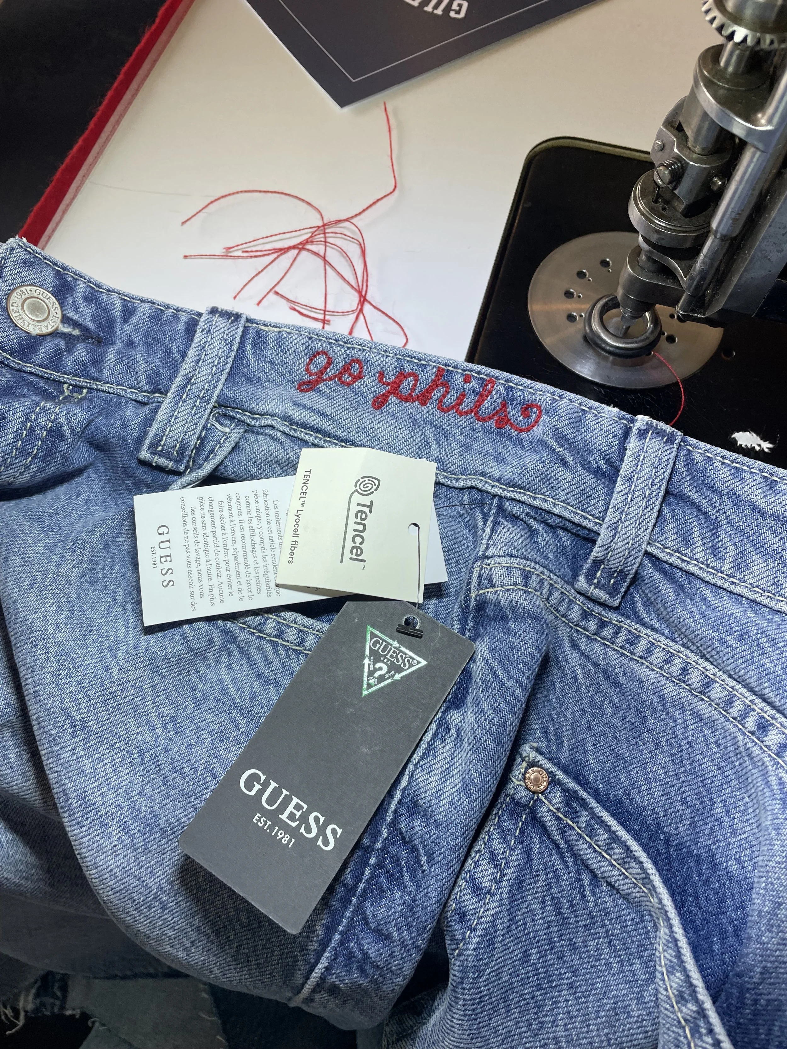 go-phillies-chainstitched-GUESS-denim-shorts