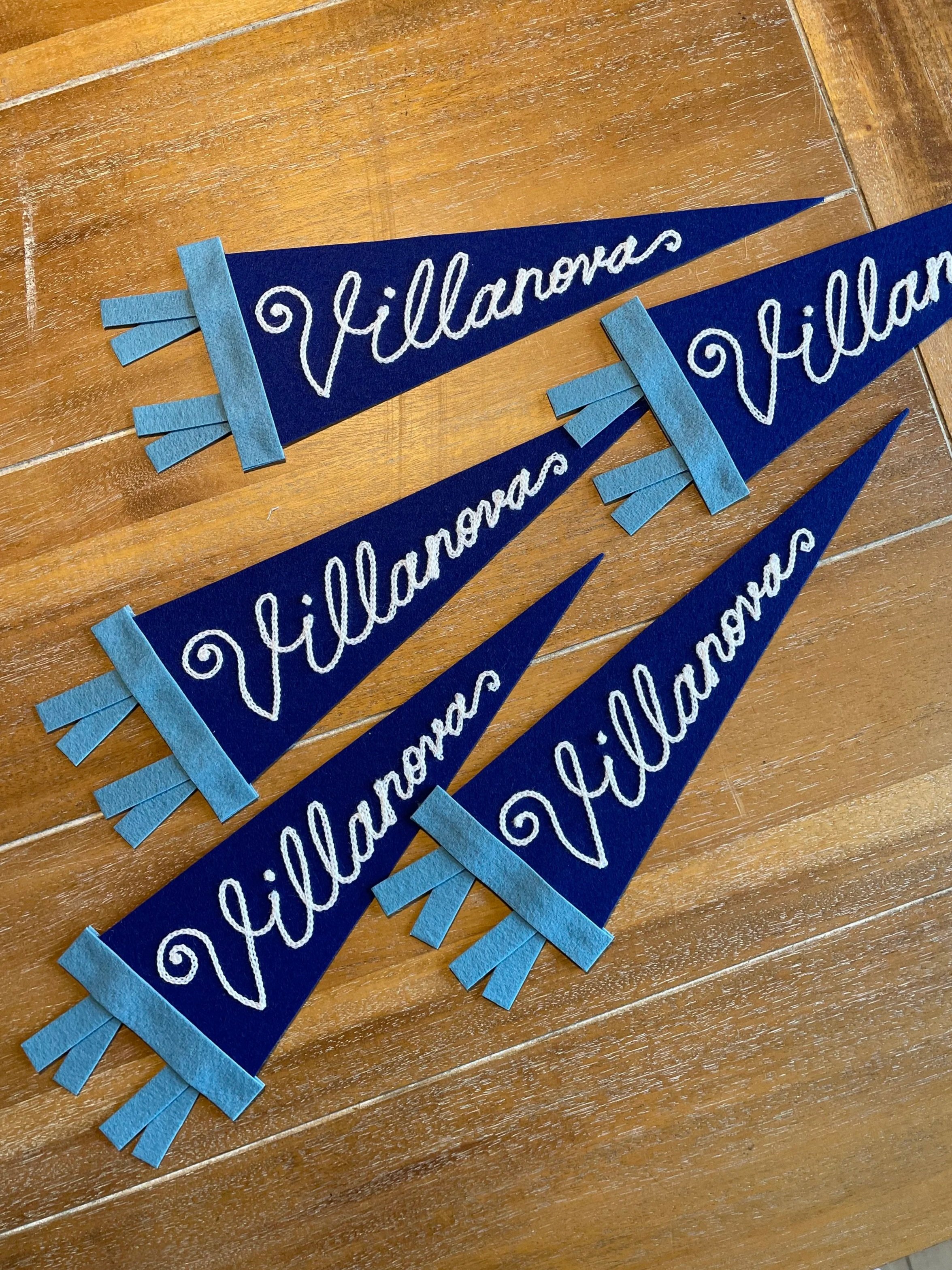 Villanova-Loop-306-custom-chainstitched-mini-pennants