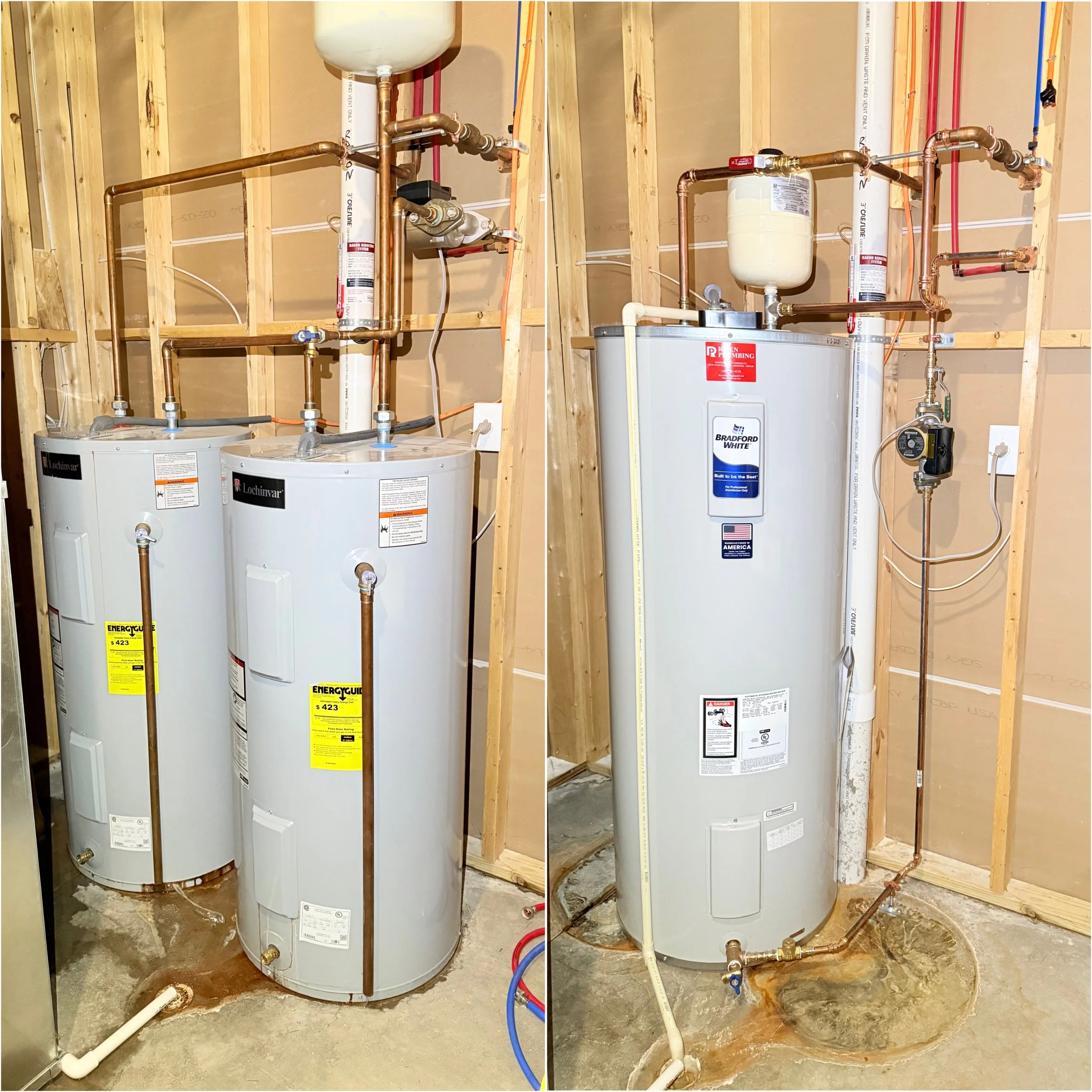Replacement of 2 50 Gallon Water Heaters with an 80 Gallon