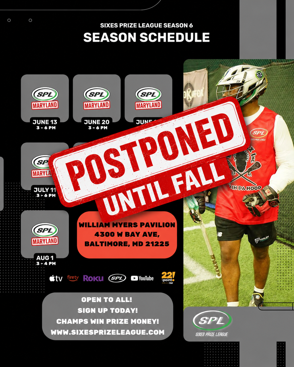 SPL Maryland For Season 6 Postponed Until Fall