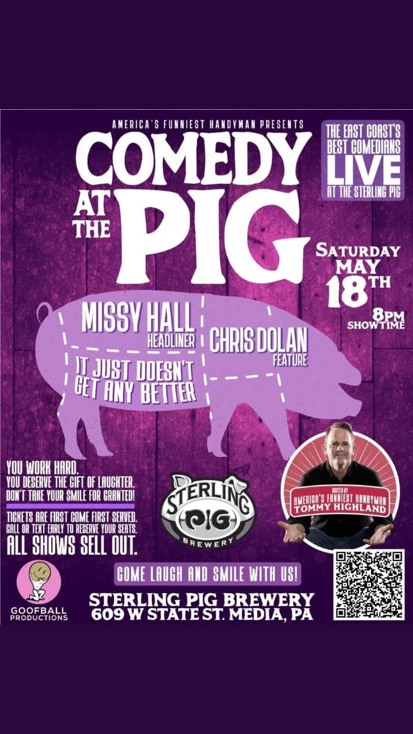 Come laugh with Tommy Highland, Chris Dolan and yours truly! Get your tickets soon, as this is a small venue and will sell out quickly!

https://www.eventbrite.com/e/comedy-at-the-pig-may-18-2025-tickets-882961761397?utm_experiment=test_share_listing