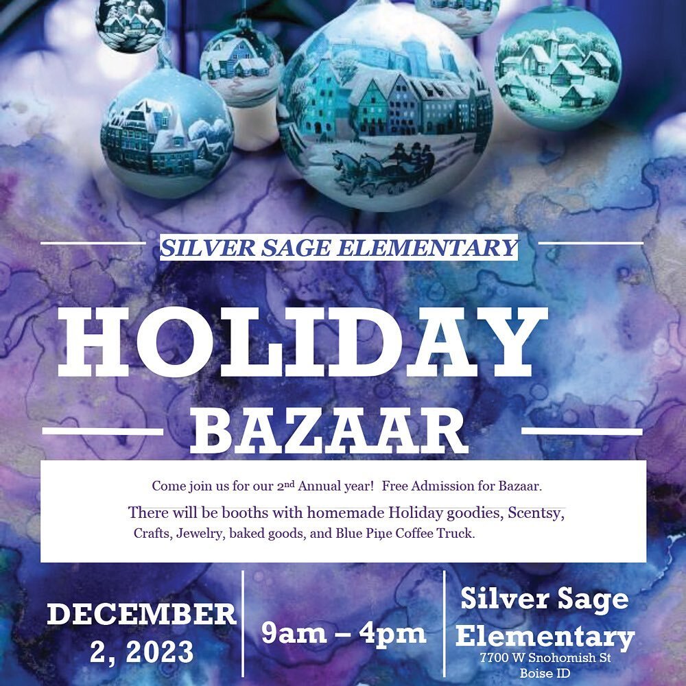 Join me for my second year at the #holidaybazaar! Saturday, December 2nd at Silver Sage Elementary School. 🎄🎁 I&rsquo;ll have a wide variety of #handmade goods, perfect for gifts and decorating! #crochet and #knit coasters, wall hangings, ornaments