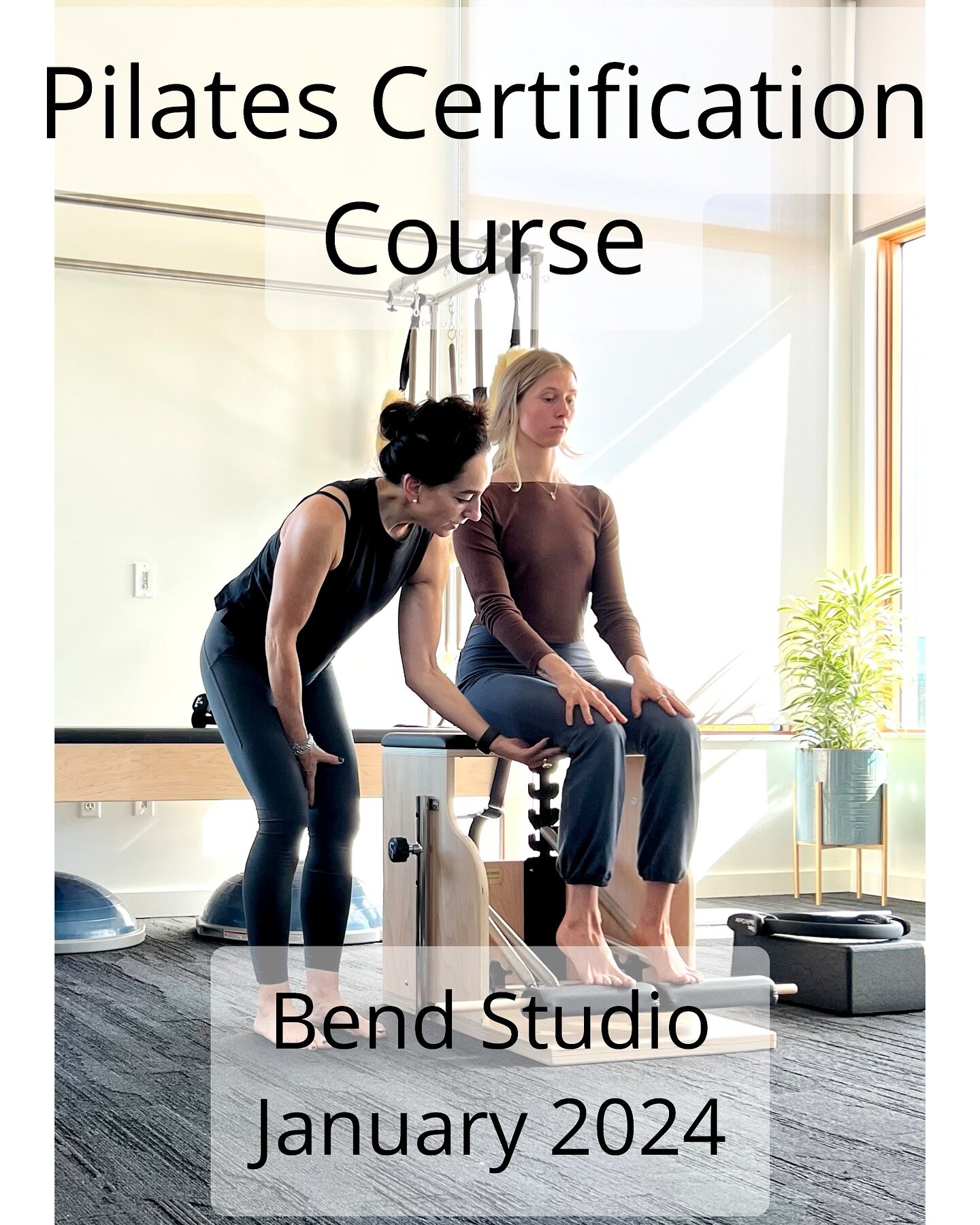 I&rsquo;m so excited to be teaching a Full Studio Pilates Certification in the Bend Studio - a perfect way to start the year at our newest location! 🤩 #pilatescertification #teachertraining #pilatesteacher #movementstudio #pilates #gyrotonic #bendor