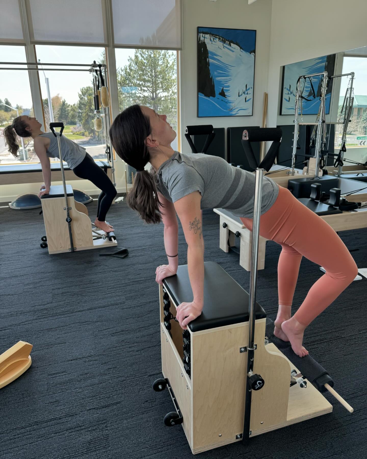 Wrapped up a fun weekend of Pilates Certification on the Chair - great job @anna.mickelsen &amp; @lainie_mcc! ❤️ It has been so wonderful working with both of them and now they are fully certified apprentices on all apparatus! Anna is ready to go at 