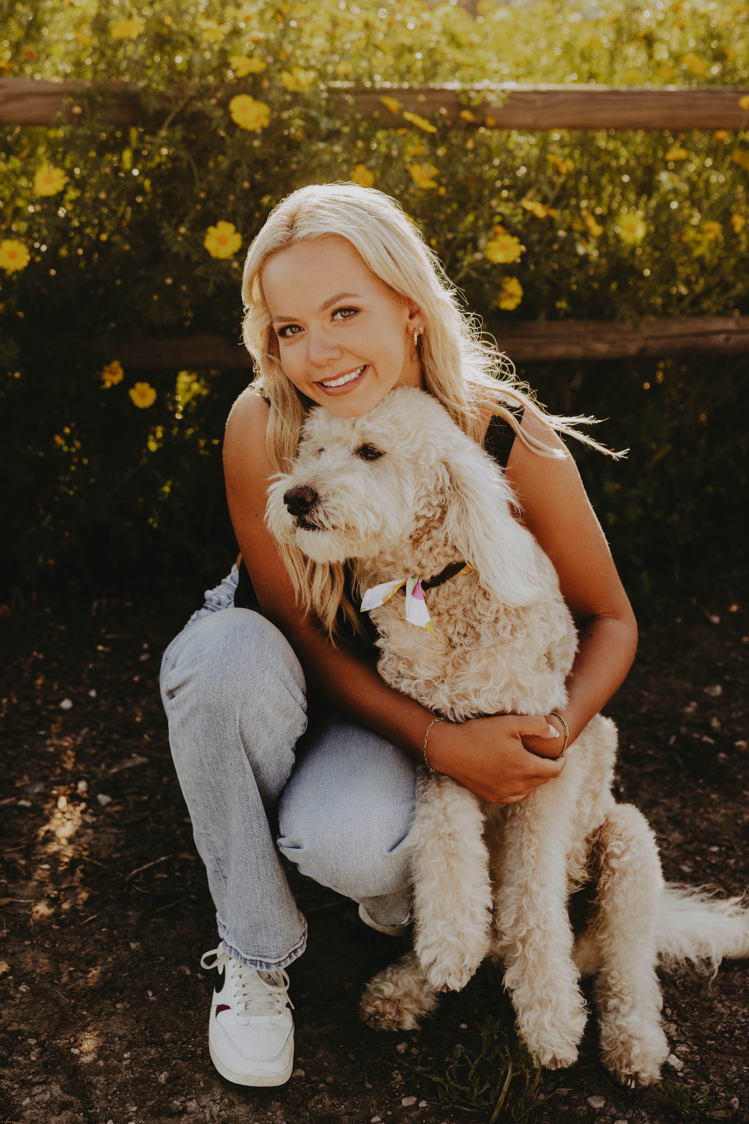  spring senior pictures with dog 