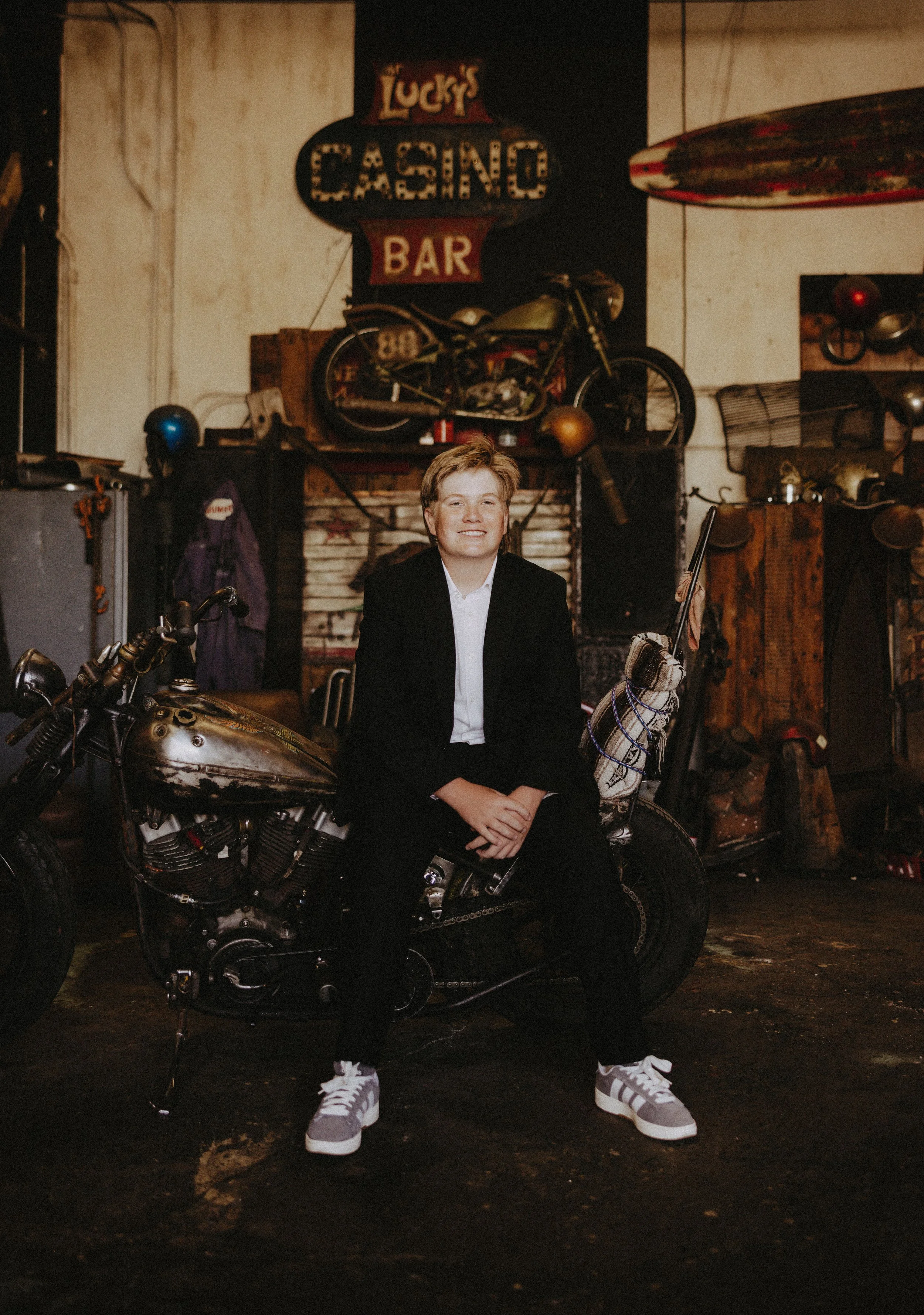  boy senior pictures with motorcycle 