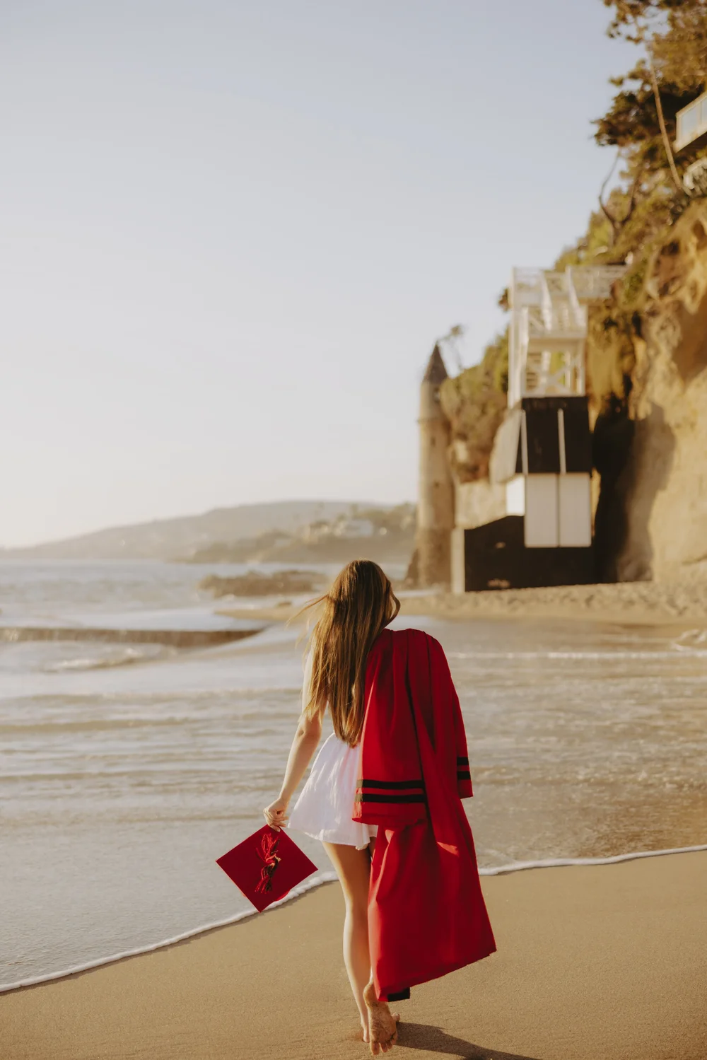  beach cap and gown senior photos 