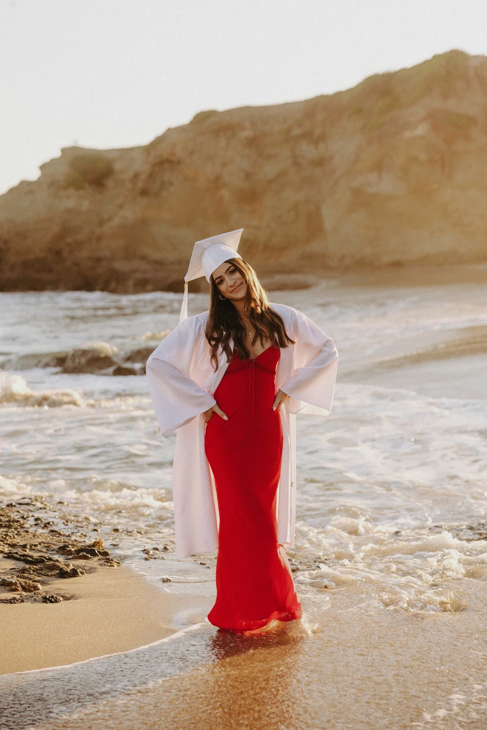  long dress cap and gown senior pictures 