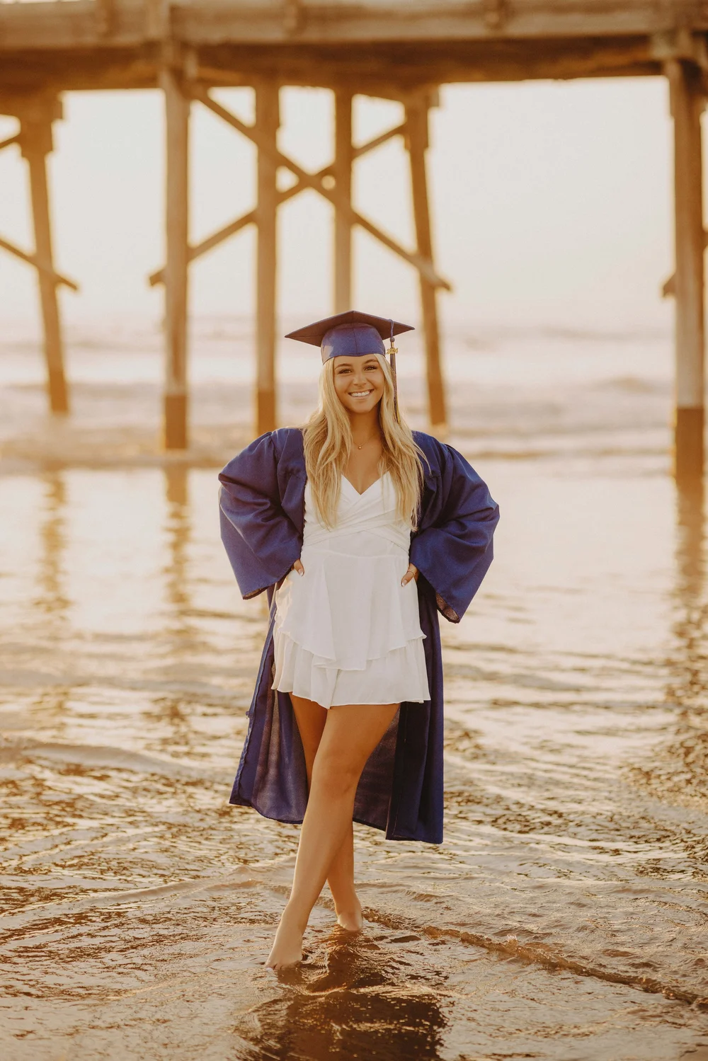  beach cap and gown senior photos 