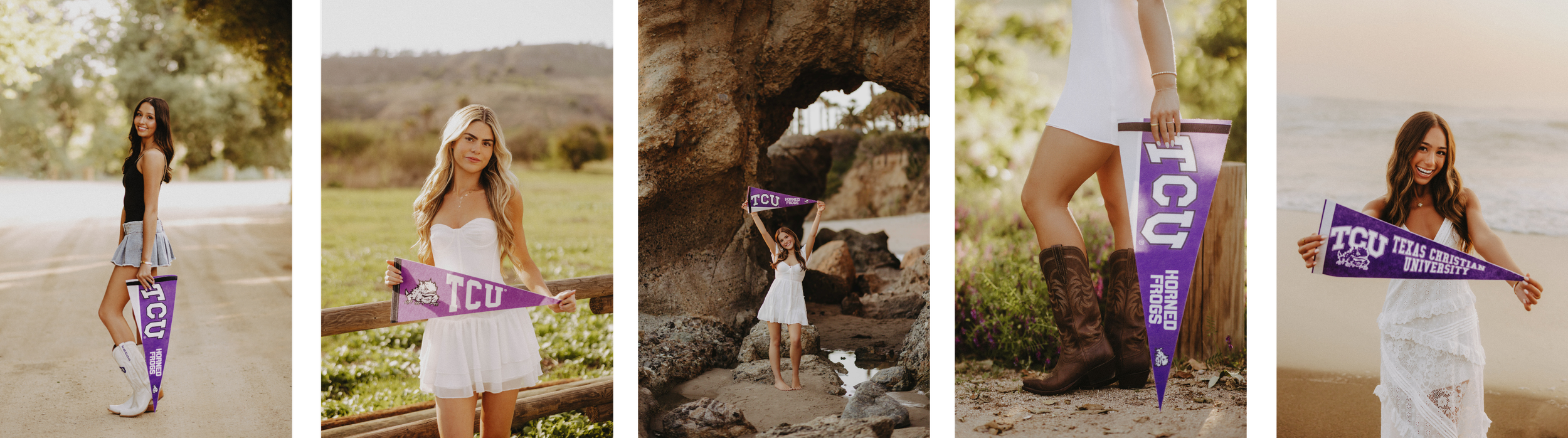 senior photos with pennant flags