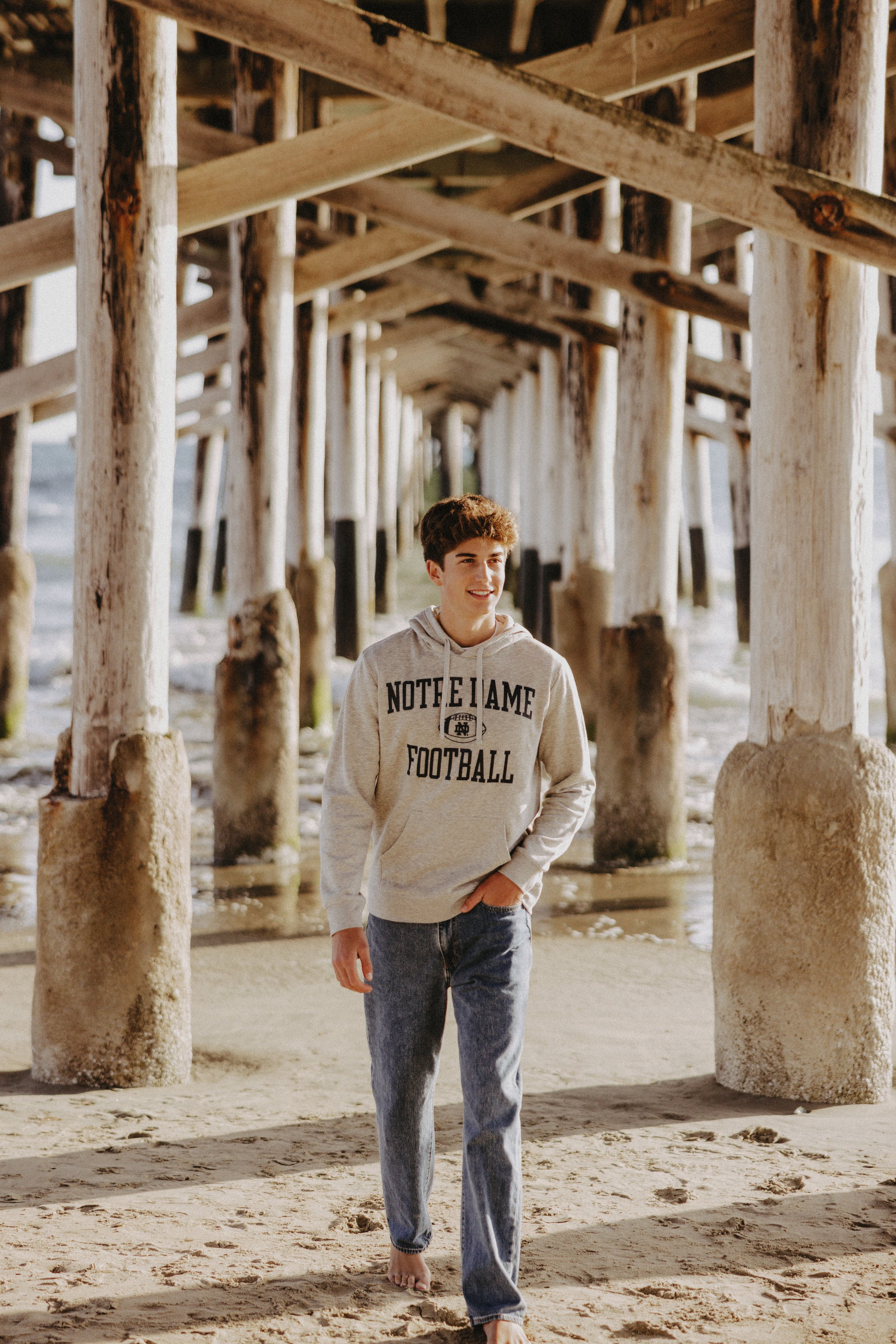  casual guy senior photos on the beach 