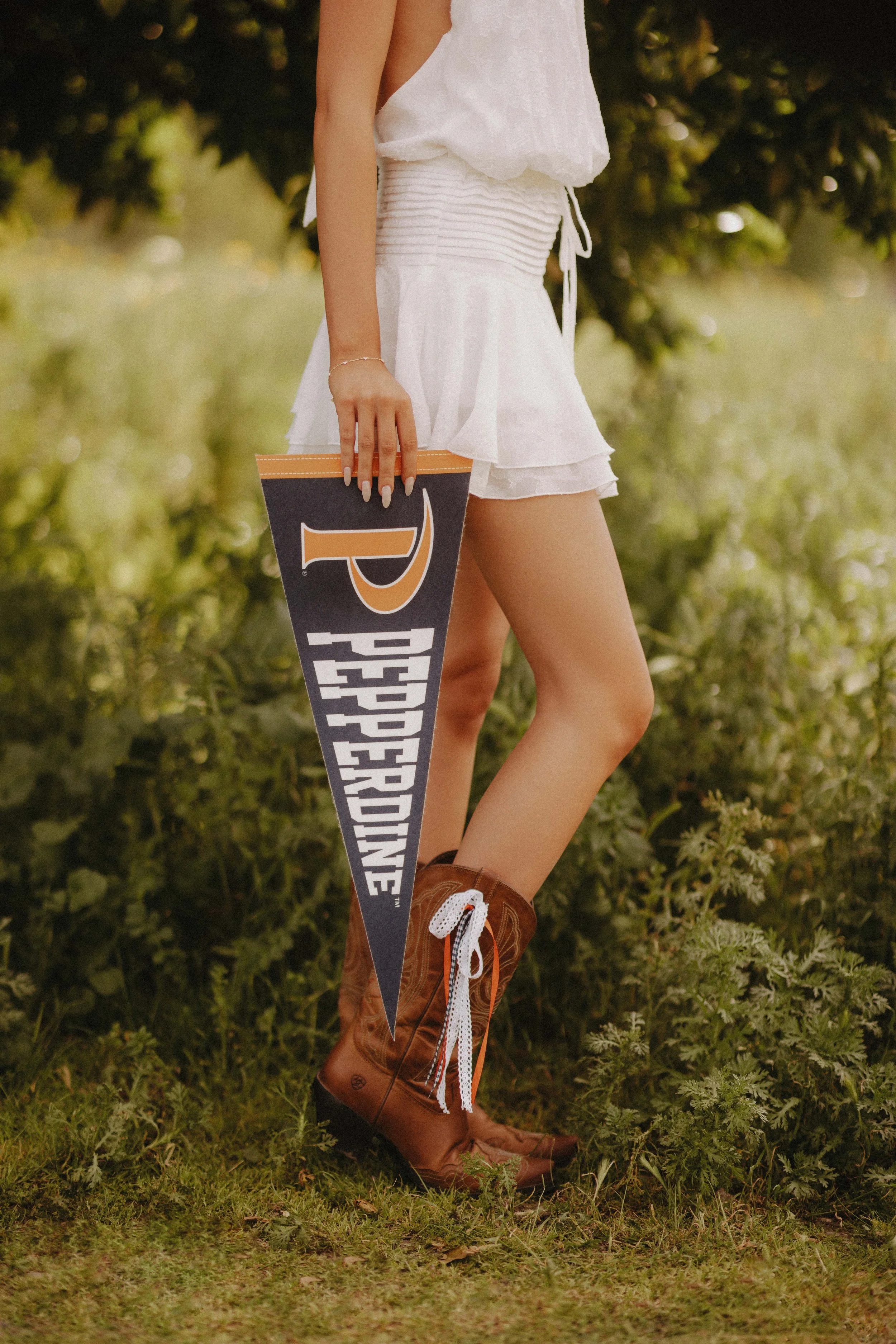 pennant flag cowboy boot orange county senior photo