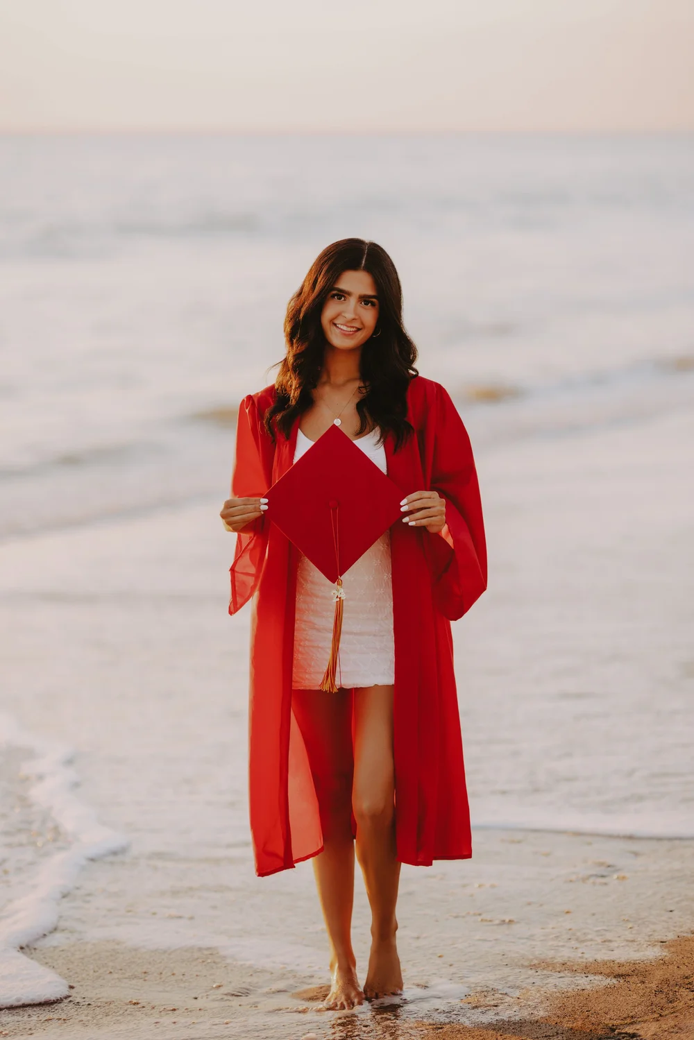  beach cap and gown senior pictures 