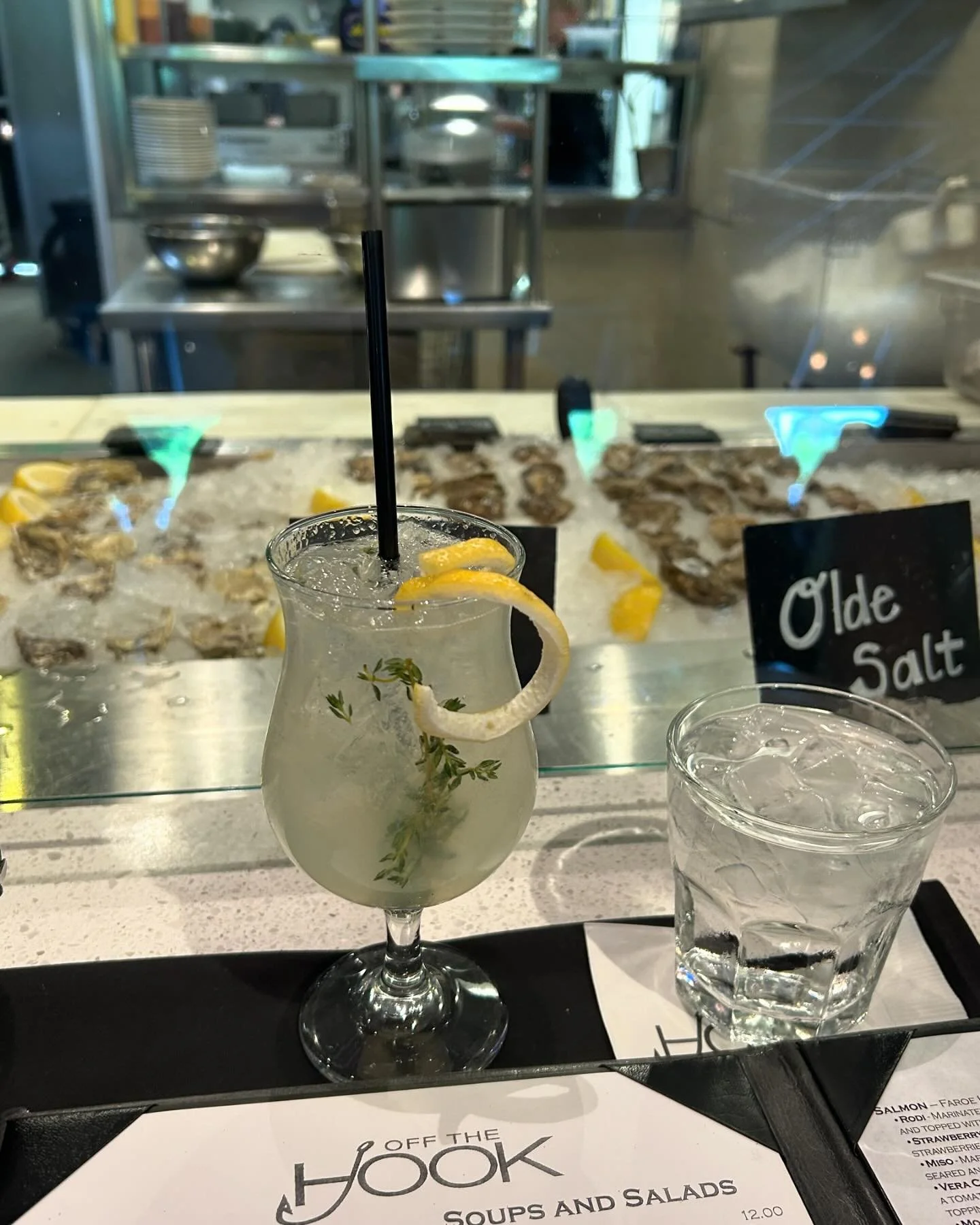 📍off the hook, pittsburgh
falling head over heels for this meal😻🫶🔥 quite literally everything was a 10/10 NO NOTES @offthehook_pgh 

slide 1: thyme lemonade cocktail
slide 2: salmon with lobster risotto
slide 3: grouper and side of steak fries
sl
