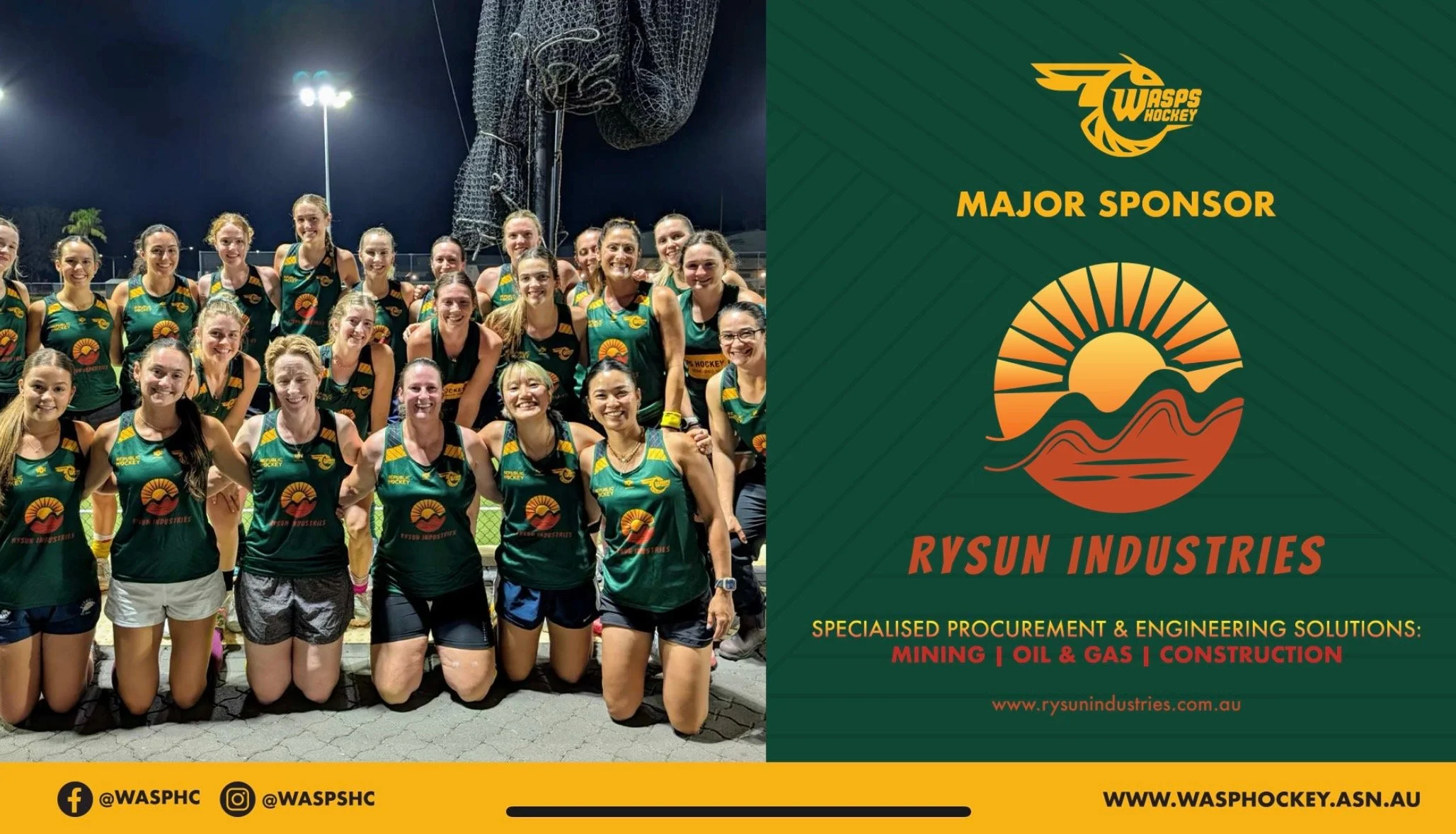 Major Sponsor Wasps Hockey Club 2025 to 2027