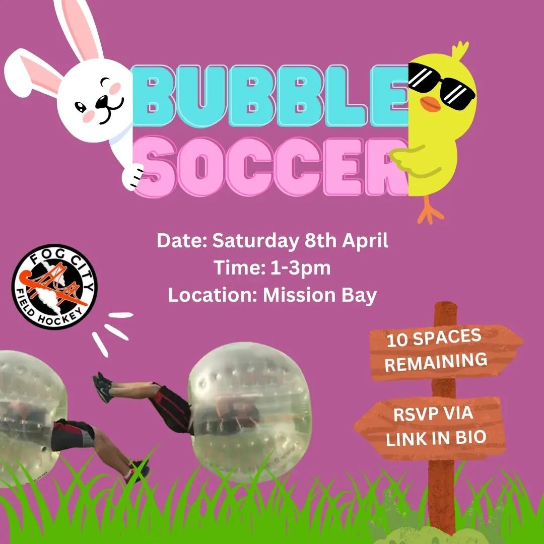 Join us Easter Weekend as Fog tries out BUBBLE SOCCER! 

10spots left for Fog players before invitation gets open to plus 1s on Friday! 

Secure your spot via the link in our bio.

Can't make the time slot, join for post festivities at Spark Social!