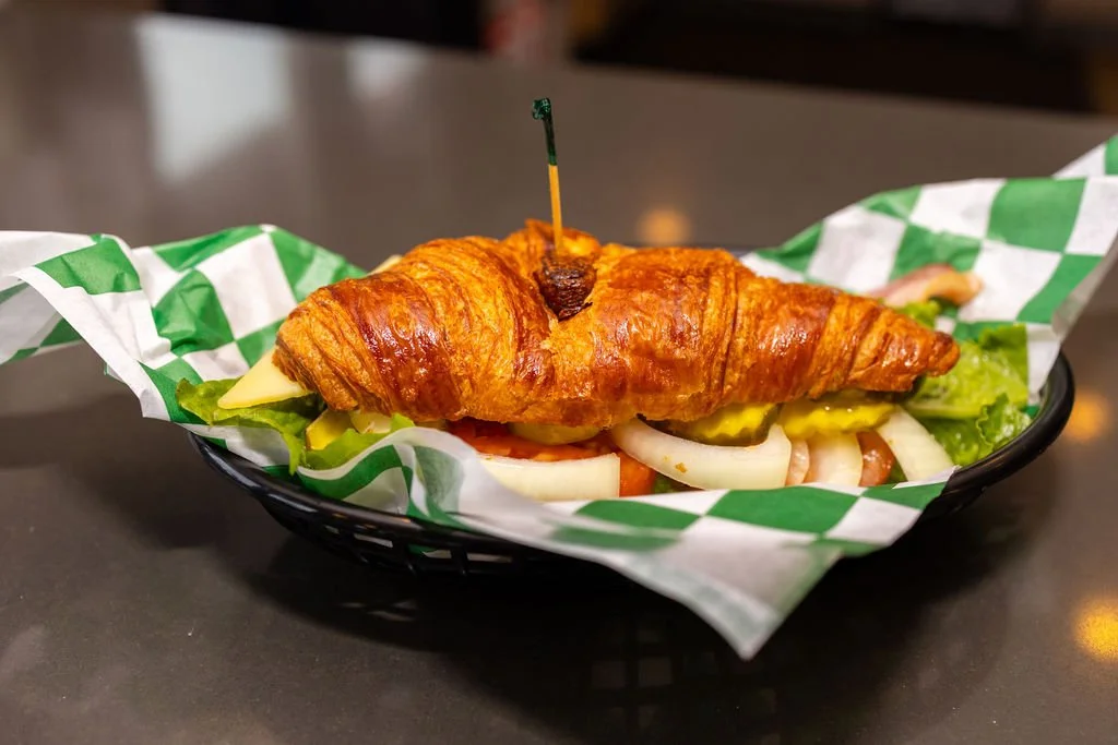 Croissant Sandwich on Plate