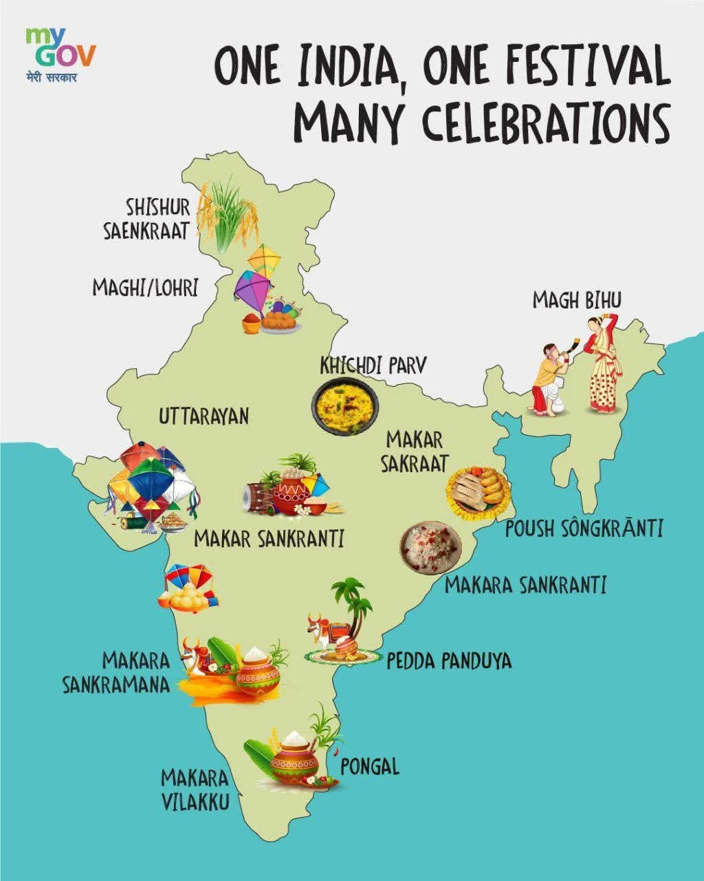 Heartiest greetings & Best wishes on the festive occasion. One India many celebrations! 
