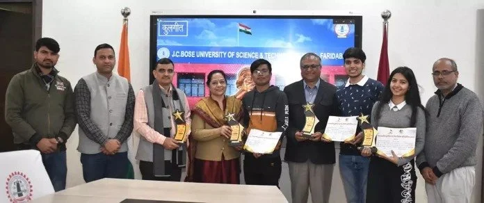 डॉक्यूमेंट्री में द्वितीय एवं रील निर्माण में अव्वल रहे जे.सी.बोस विश्वविद्यालय के मीडिया विद्यार्थी