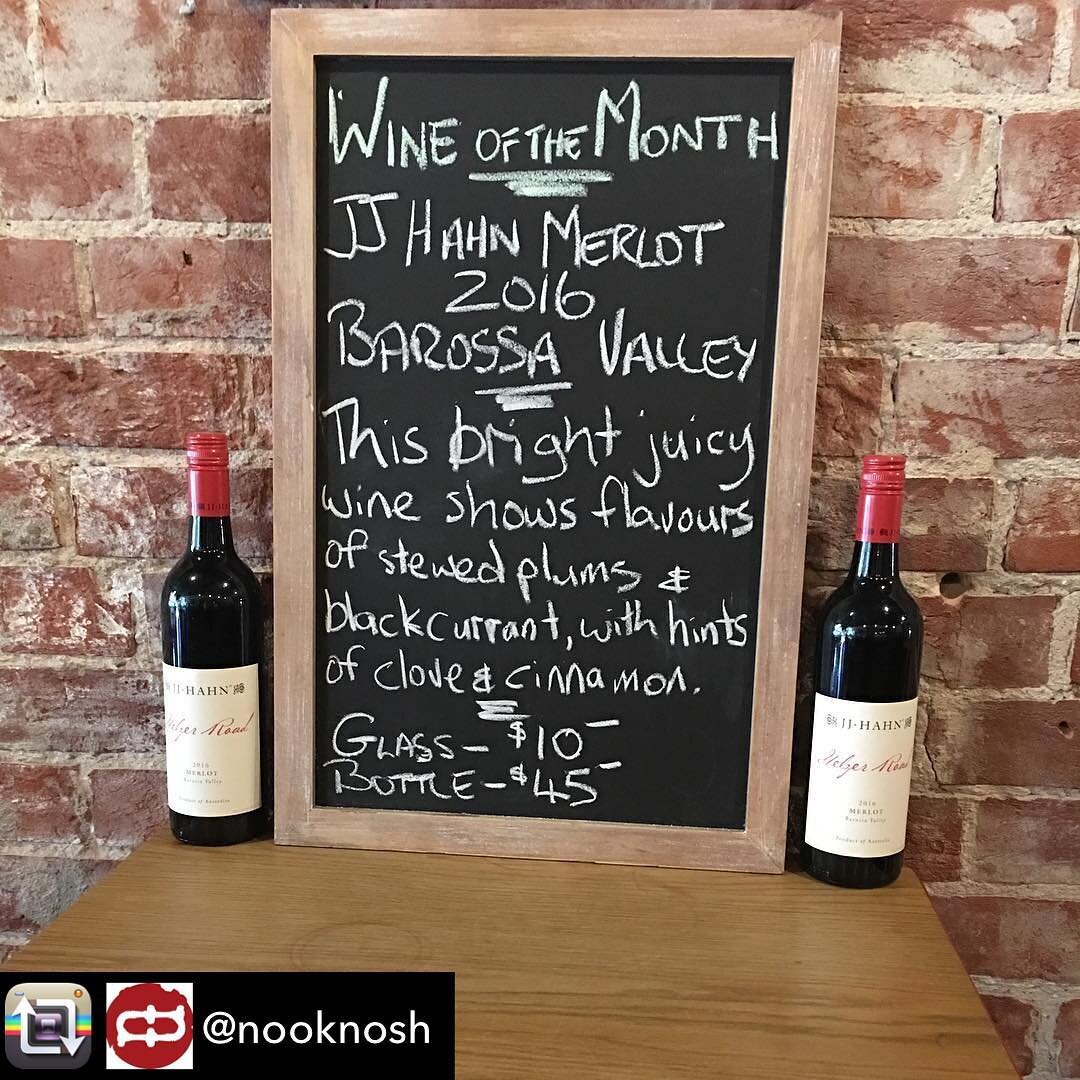 Get along to this great wine bar in #adelaide for a glass of our Merlot at a super good price! Repost from @nooknosh - Hey look what I found another blackboard...so now as well as a beer of the month I can have a Wine of the Month. This month we are 