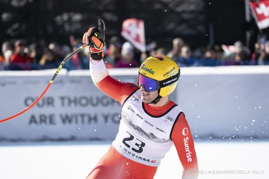 P8 infront of an amazing homecrowd❤️&zwj;🔥
@worldcupcransmontana 

Happy with my skiing, still got a thing or two to learn from big boy @franjo_v_allmen 🎩

And huge thanks to @fanclub.alessiomiggiano for cheering the way you did!🥰

📸: @keystone_s