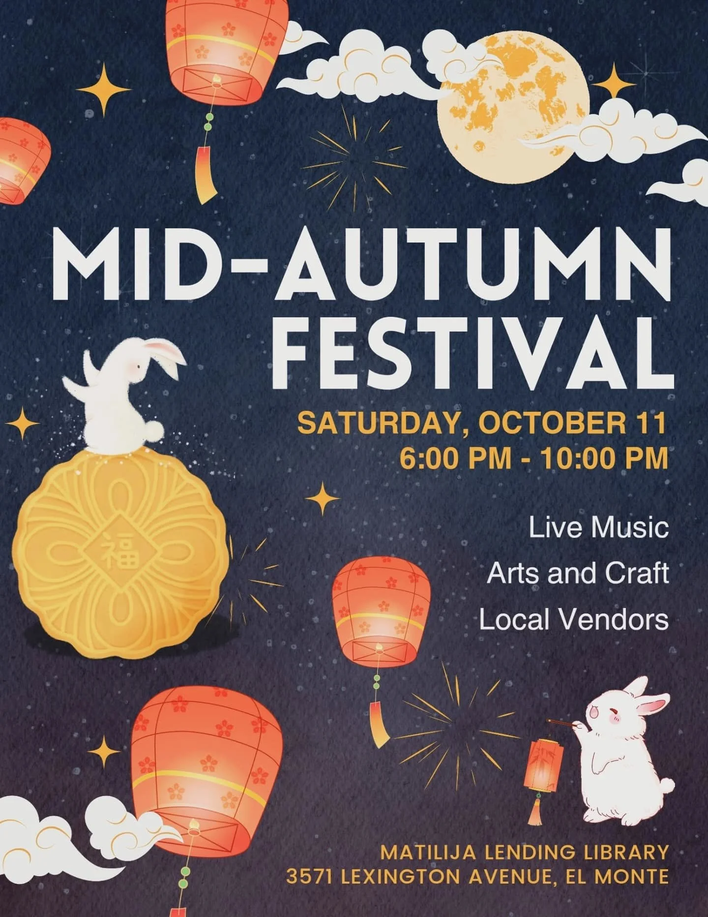 Join us on Saturday, October 11 for our Mid-Autumn Festival at Matilija Lending Library. This year’s celebration is especially meaningful as we finally get to honor Matilija Collective’s nonprofit fiscal sponsorship, something we achieved