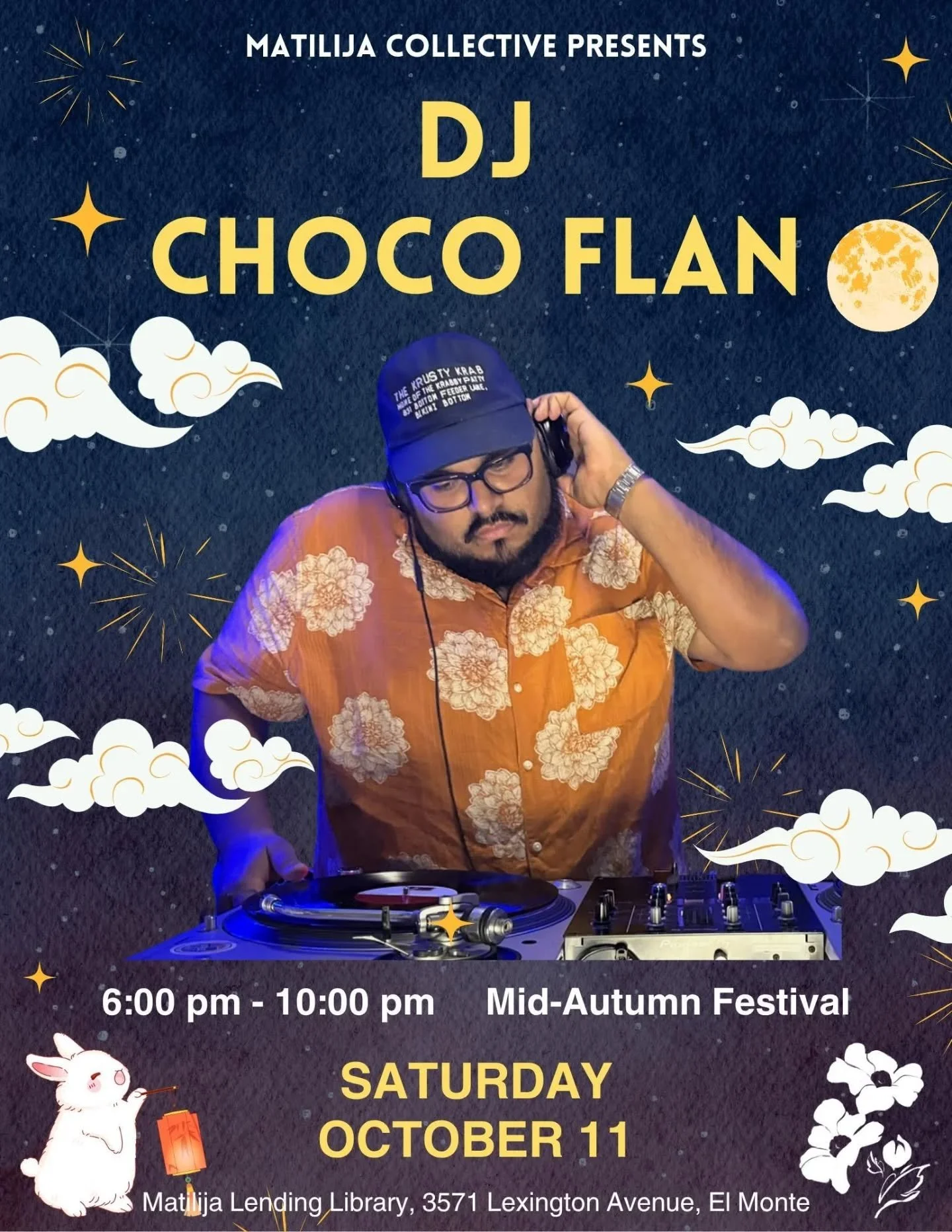 Celebrate the Mid-Autumn Festival with us this Saturday, October 11 at Matilija Lending Library in El Monte.
Join us from 6:00 pm to 10:00 pm for an evening of live music, local vendors, mooncakes, and family friendly activities:
• SGV Symphon