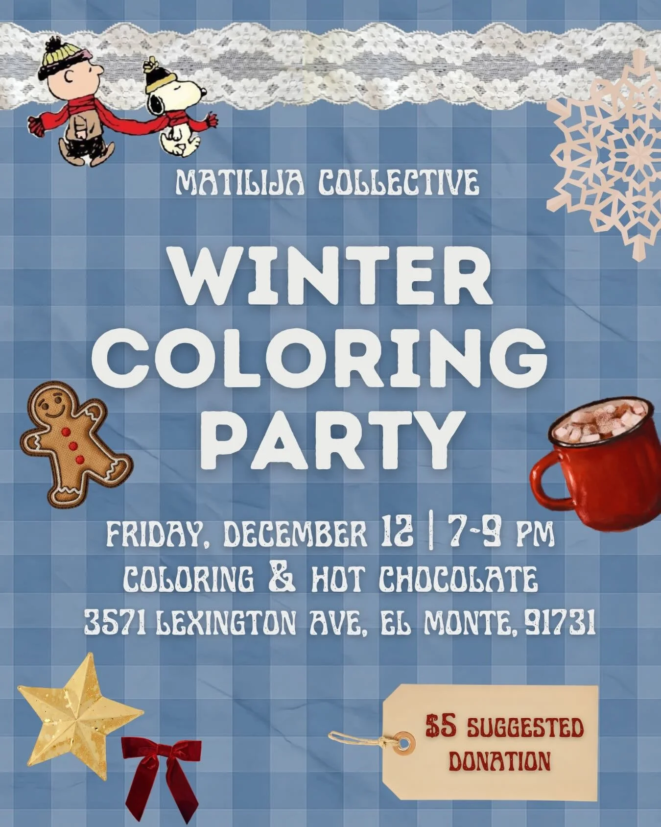 Join us for a cozy night in at the library for some coloring and hot chocolate! ☃️☕️ Coloring pages and markers will be provided but feel free to bring your own! We&rsquo;ll have a hot chocolate bar with non-dairy options and toppings and herbal tea 