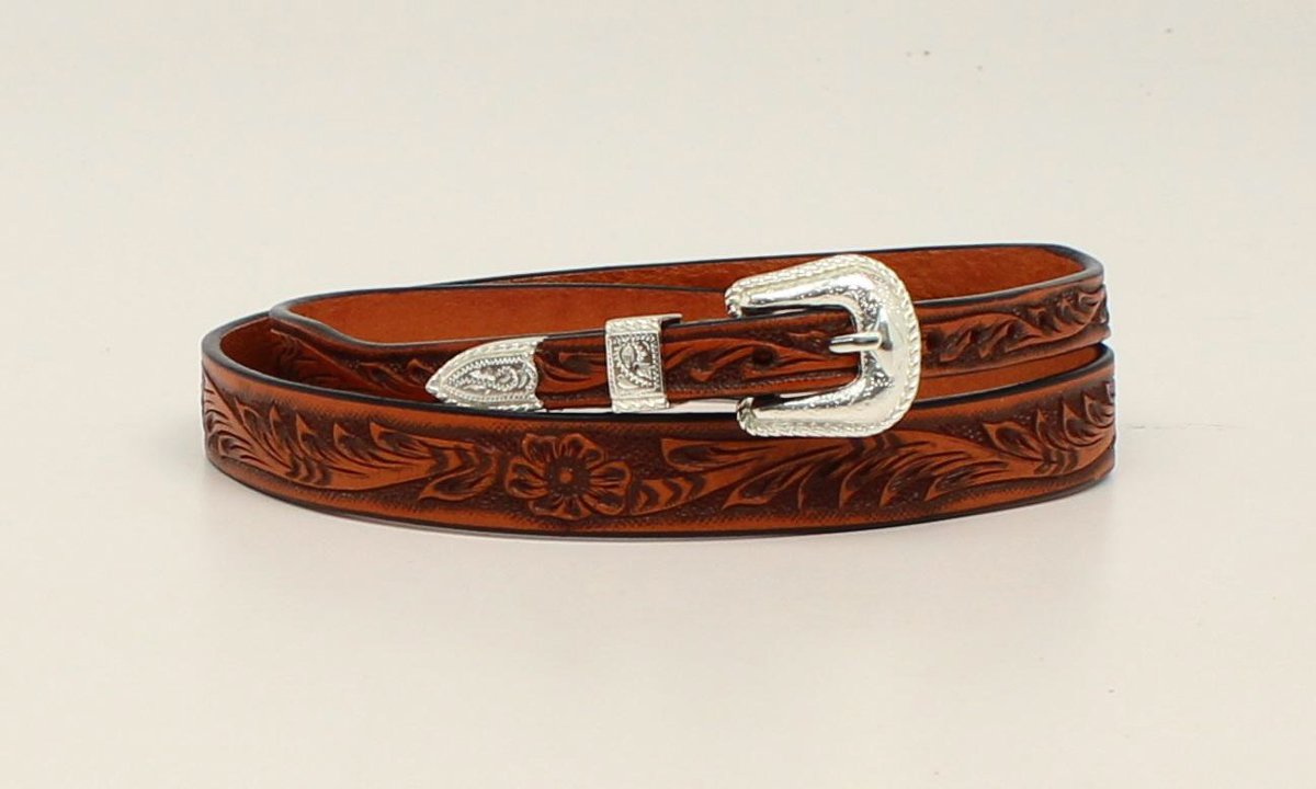 Brown Hand Tooled Leather Hat Band