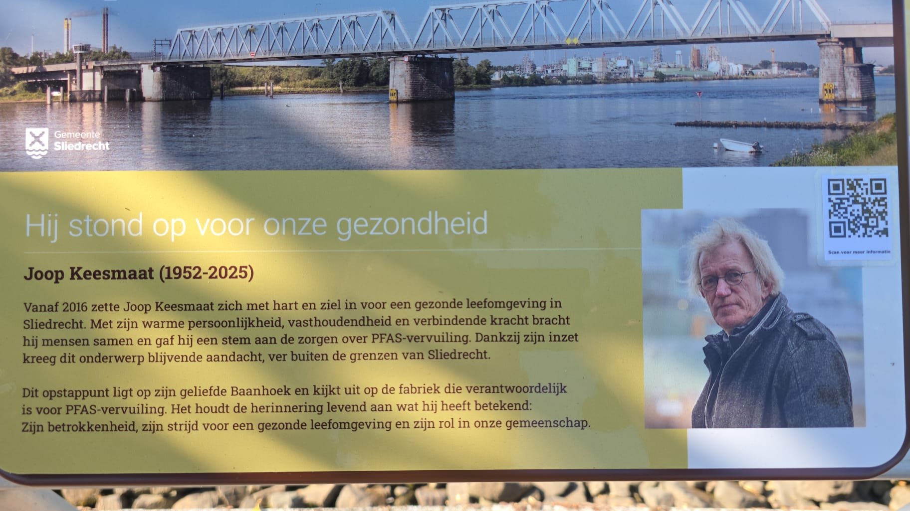 Herdenkingsbord voor Joop Keesmaat