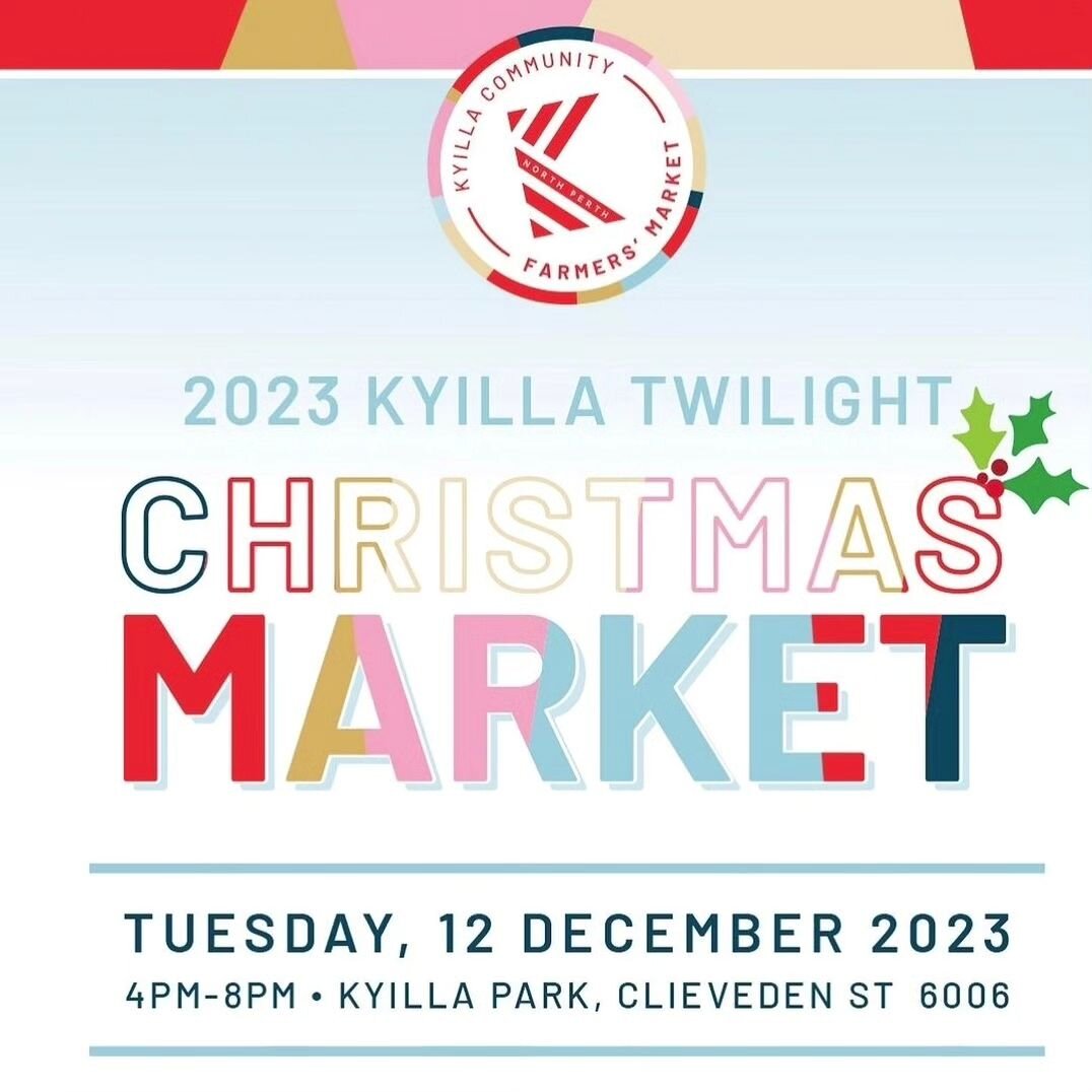 It's tonight!! Come visit us this evening at our favourite Kyilla Community Markets, who are hosting their special Christmas Twilight event. Lots of food stalls will be there, so keep dinner at bay... 😍😋🤤

.

.

.

.

#kyillafarmersmarket #markets