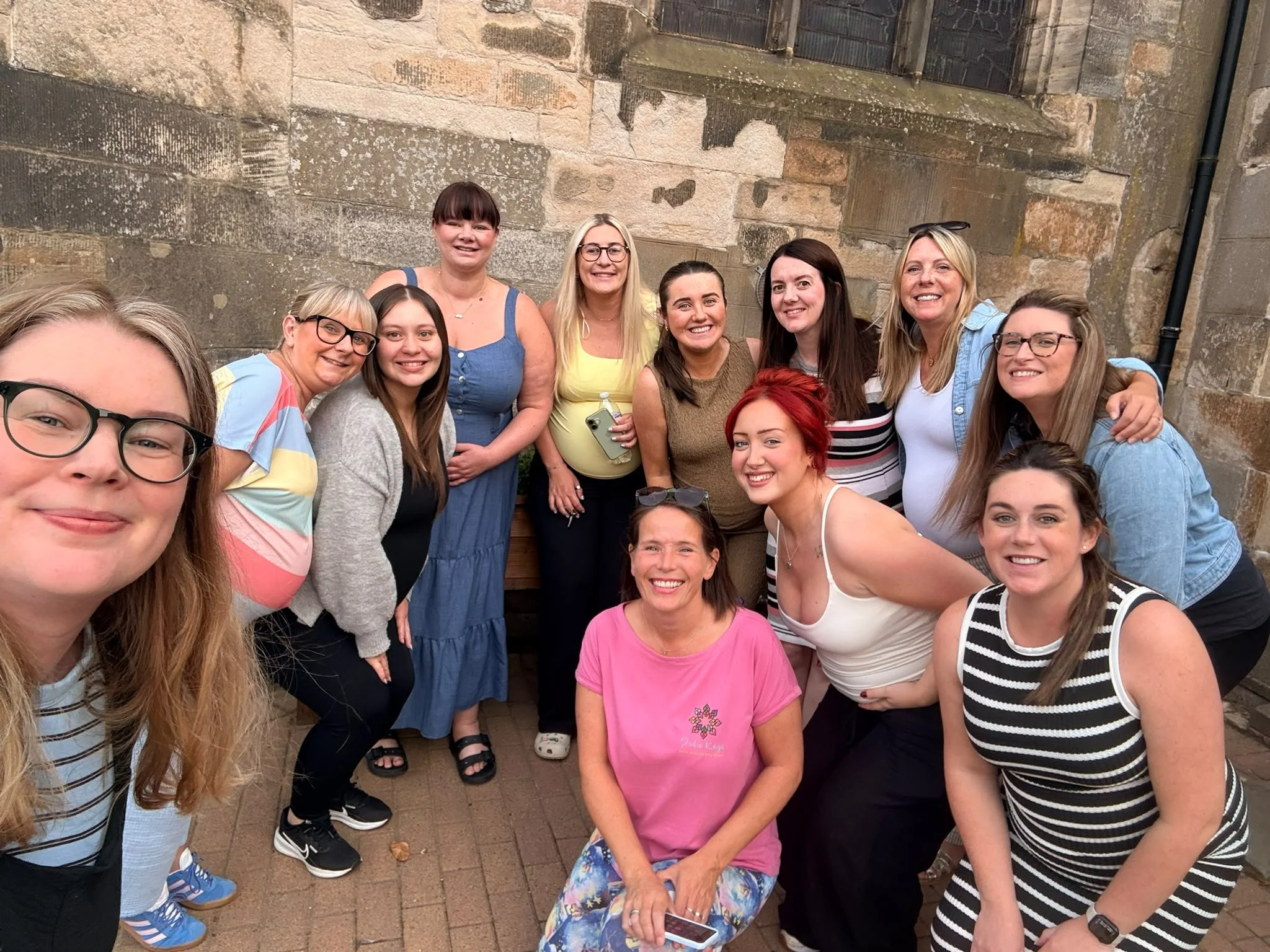 Pregnant woman preparing for birth and antenatal classes in Lanarkshire