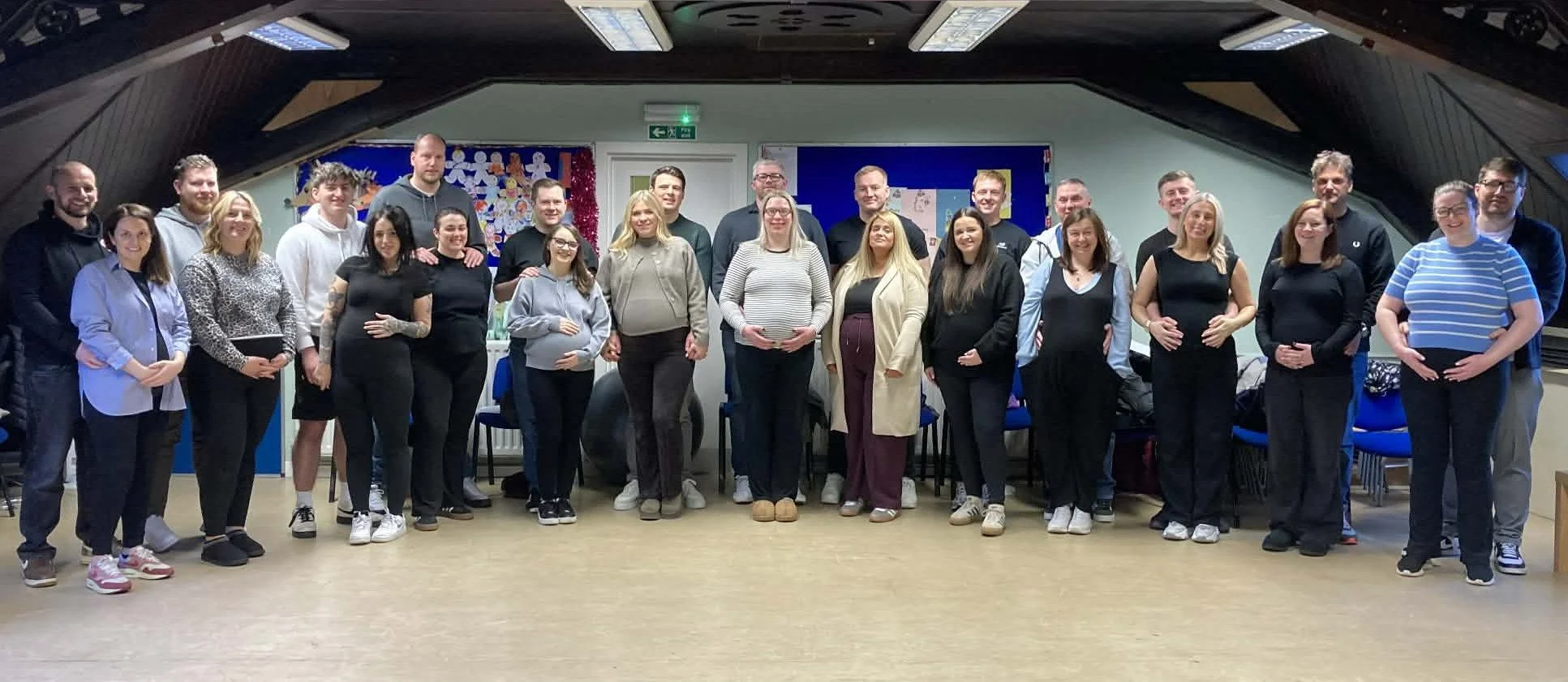 Julie Keys teaching a couples birth workshop in Lanarkshire