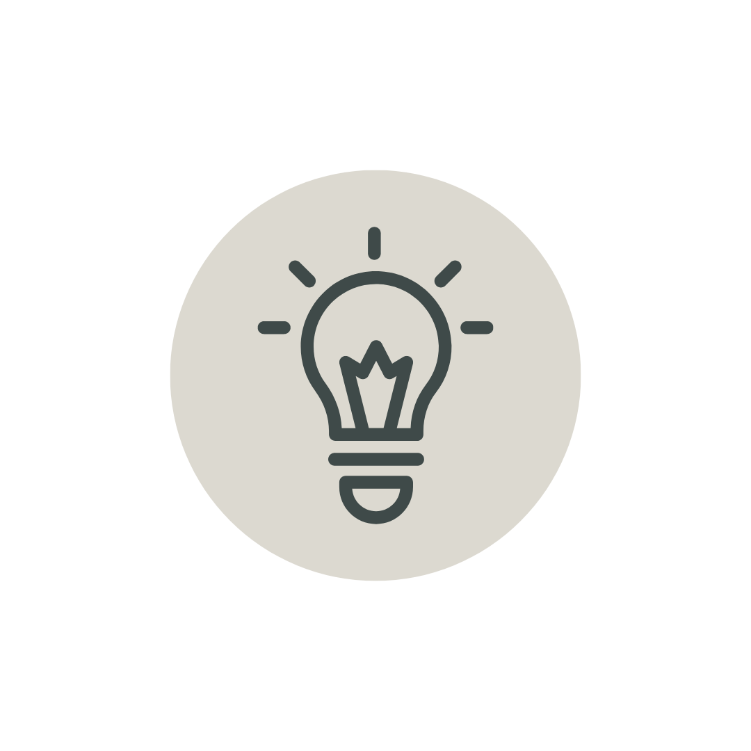 Jarrah Wallace - Kajabi Systems & Automations Partner.  Icon of a light bulb with rays of light around it, symbolizing an idea or inspiration.
