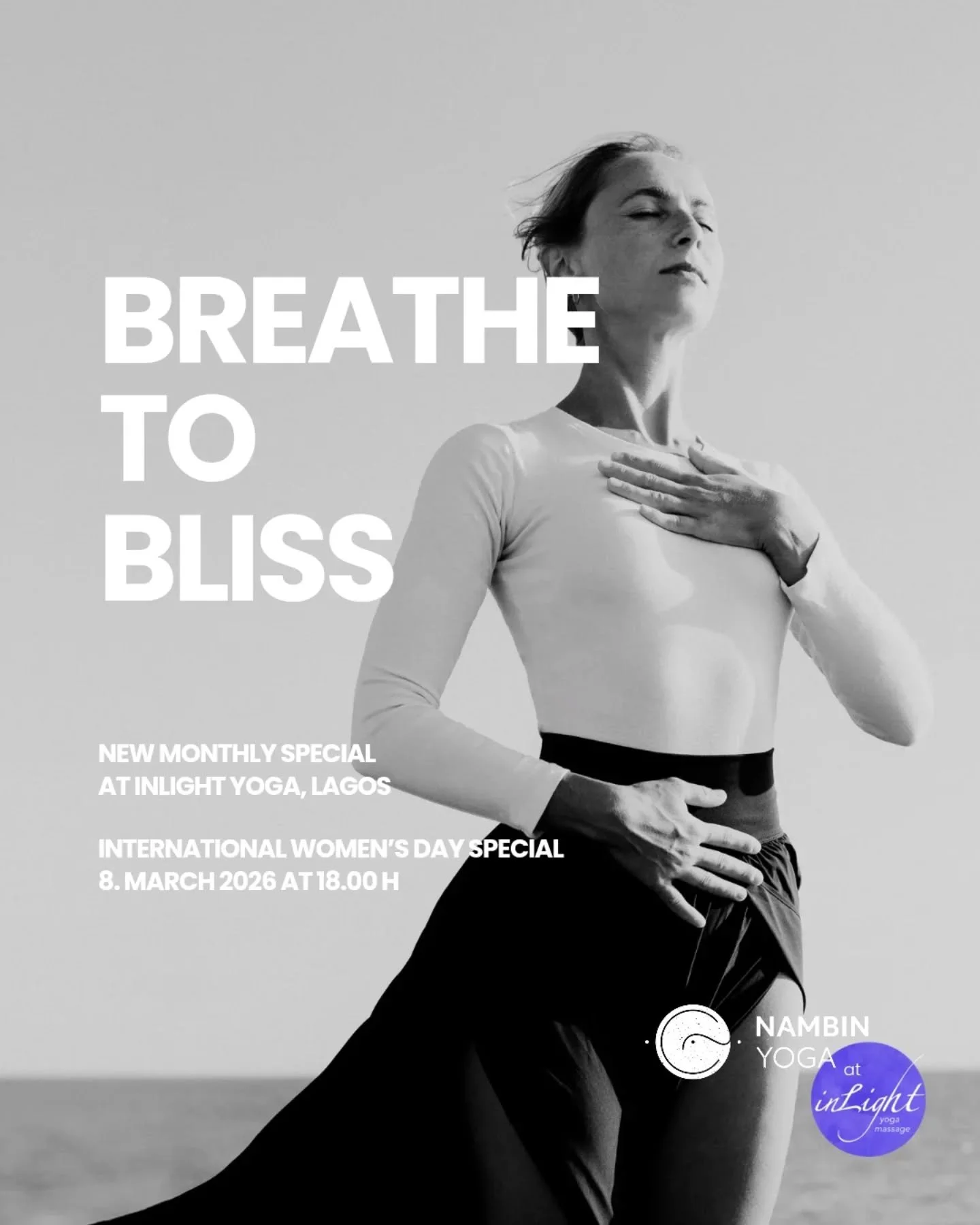 Breathe to Bliss &bull; New monthly event in Lagos ✨️

The Art of Conscious Breath &amp; Sacred Stillness
at @inlightyogamassage in Lagos, Portugal.

Find your center in the space between inhale and exhale.

Breathe to Bliss is an invitation to slow 