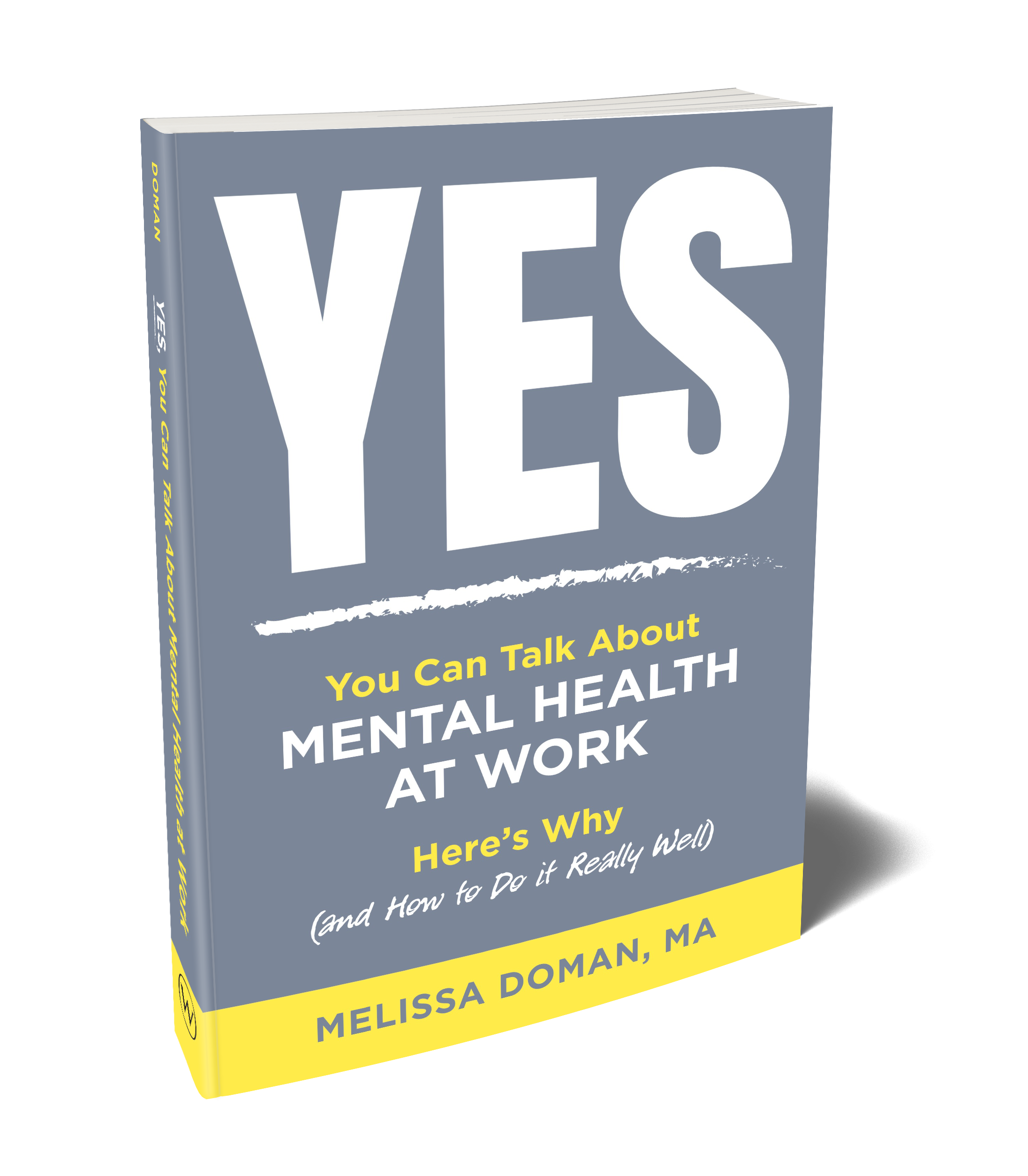 3d book cover of yes you can talk about mental health at work