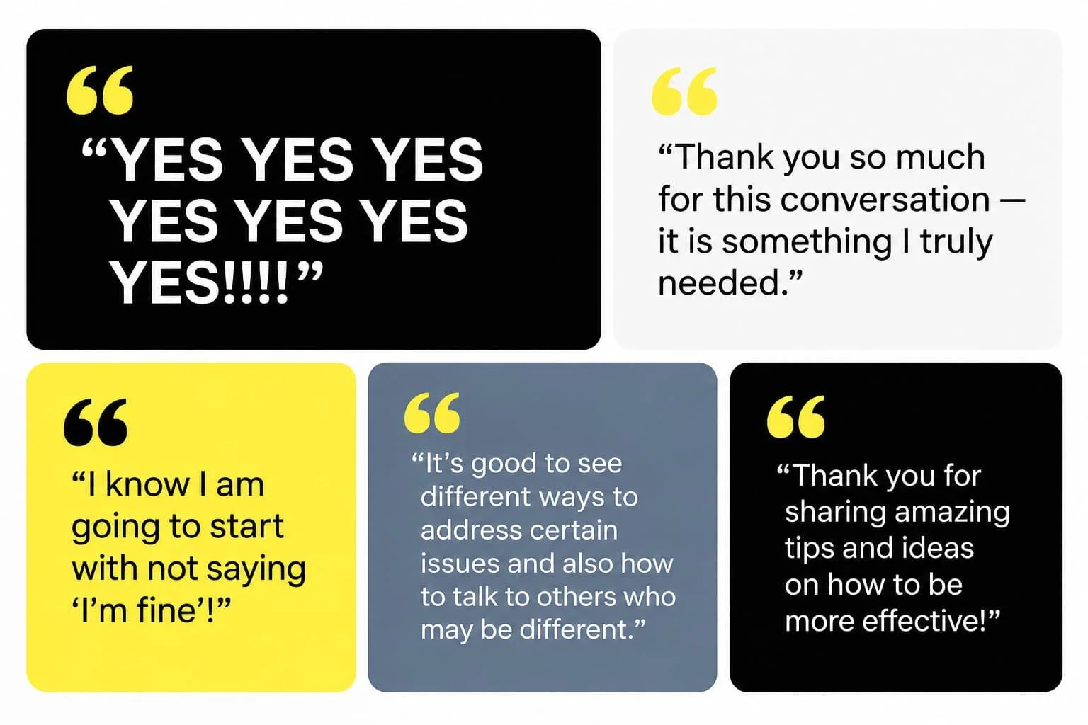 Participant feedback after the Progressive Insurance event describing the conversation as needed, practical, and helpful for changing how employees discuss mental health at work.